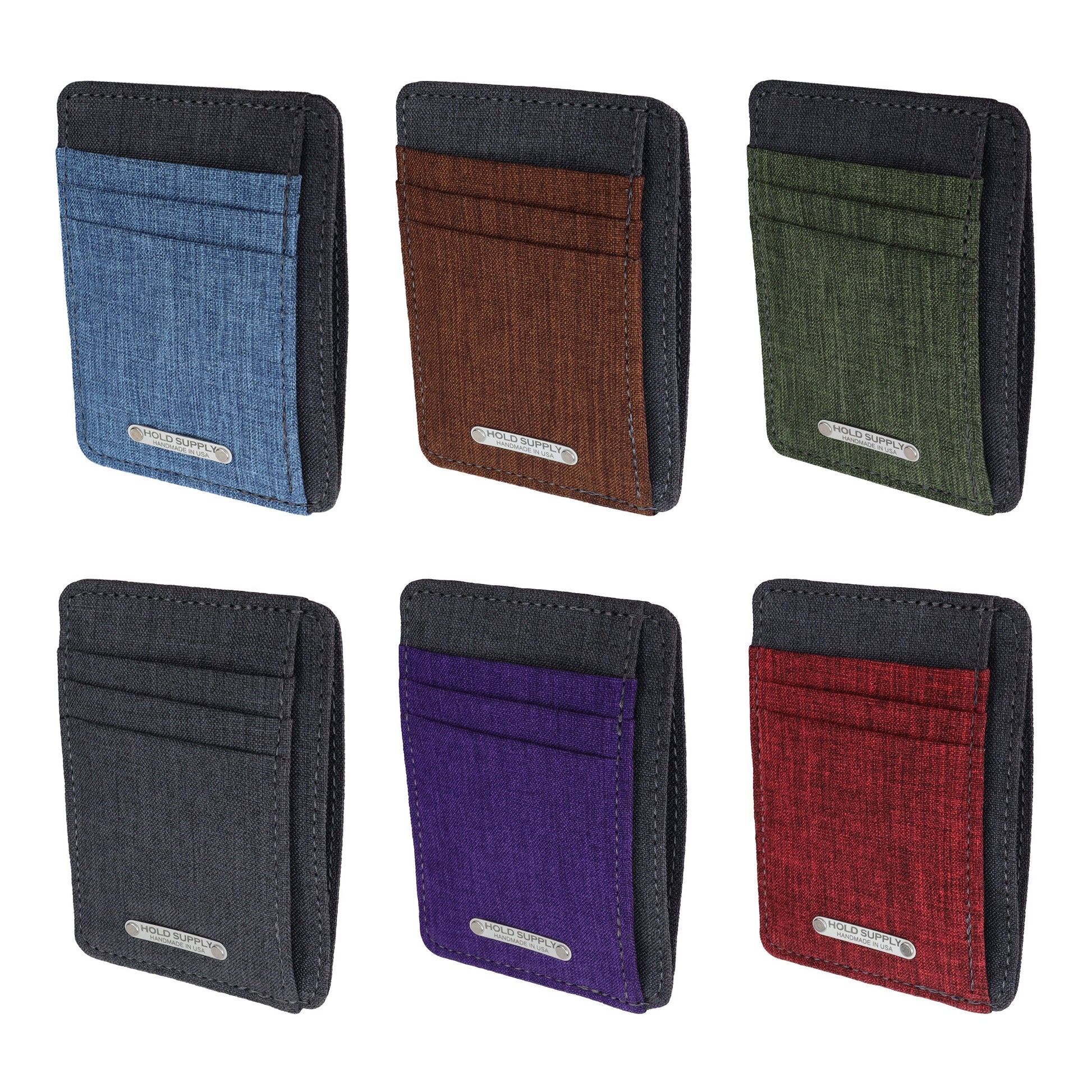 Brown and Gray Fabric Front Pocket Wallet