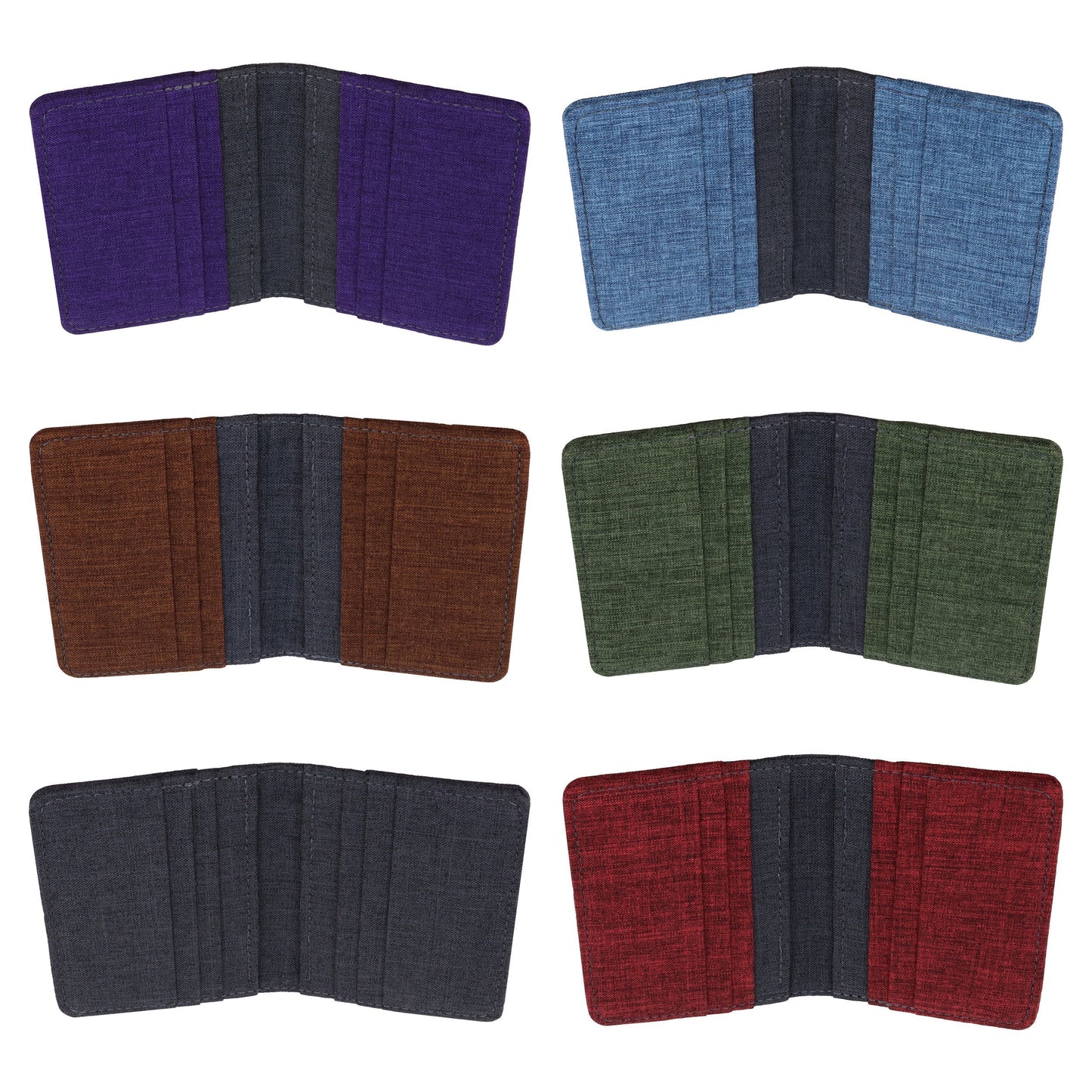 Purple and Gray Vertical Bifold Wallet