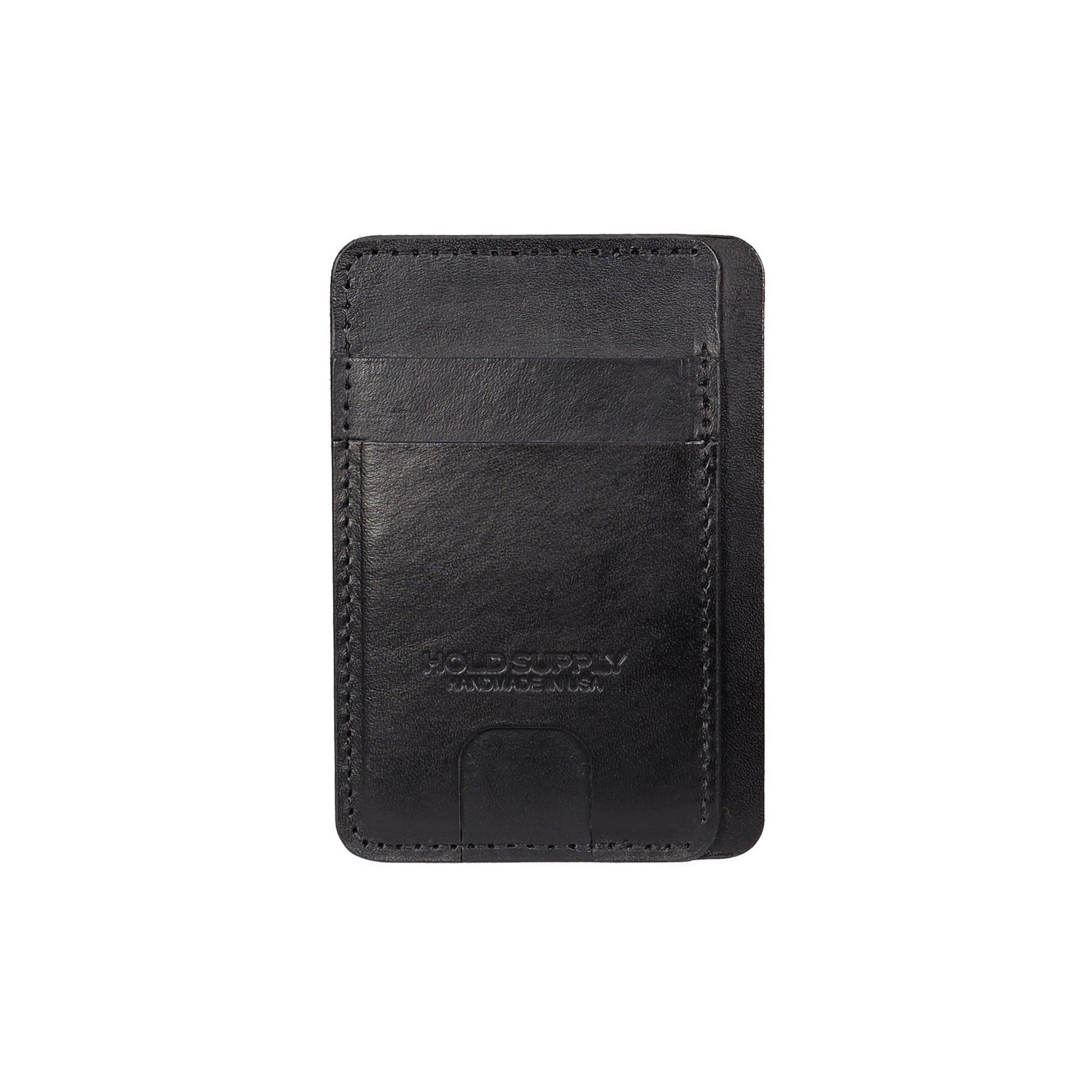 Black leather Front Pocket Wallet
