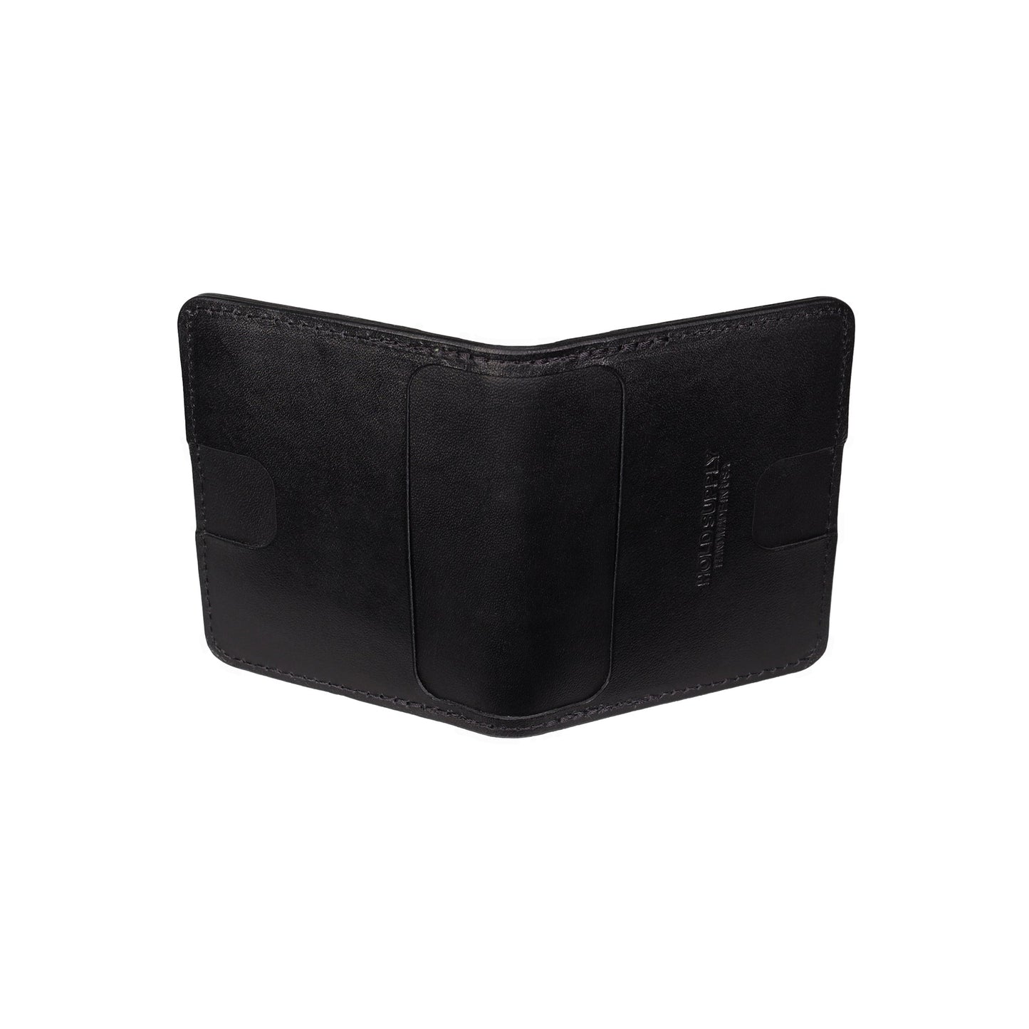 Black Leather Vertical Bifold Wallet