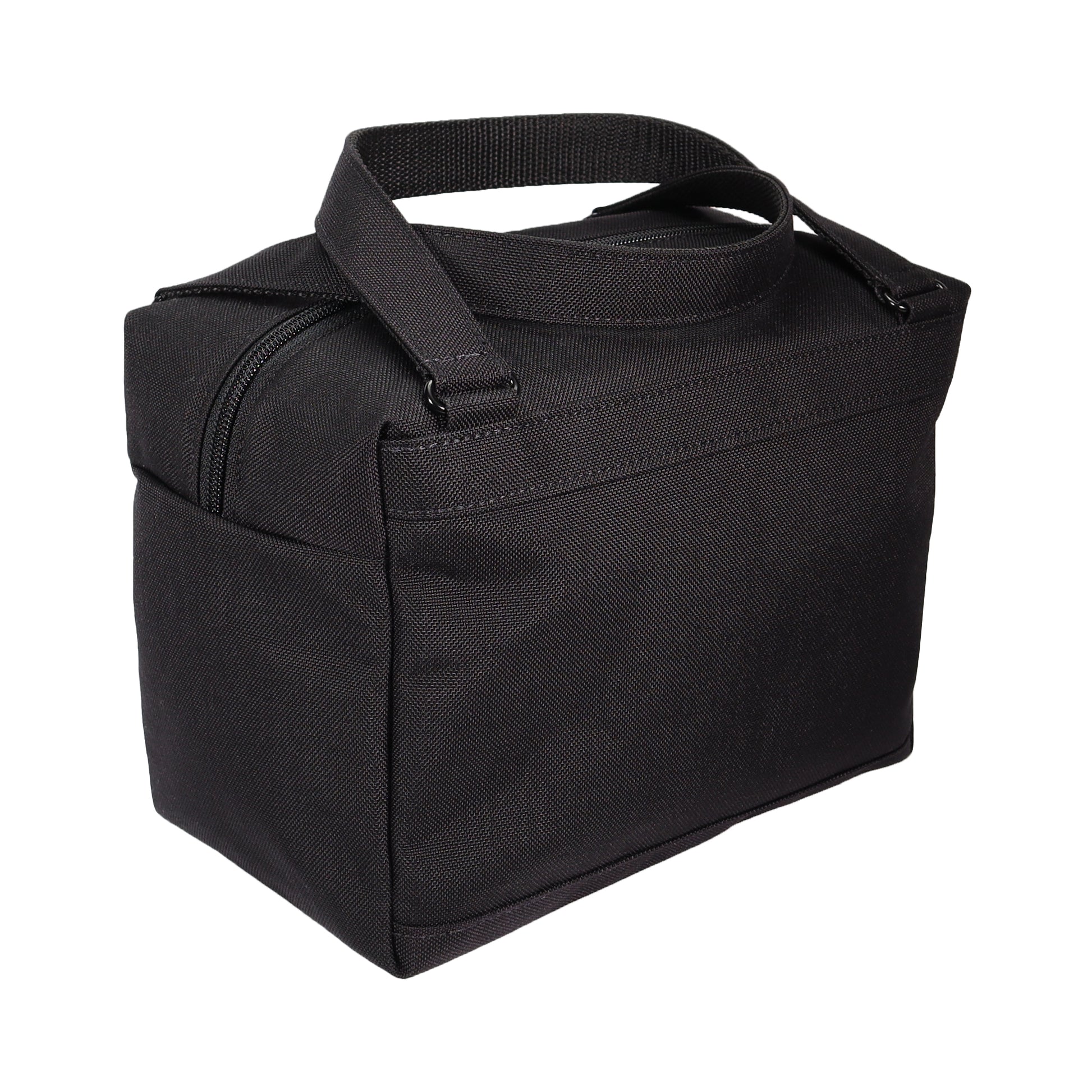 Black Insulated Canvas Zippered Lunch Bag