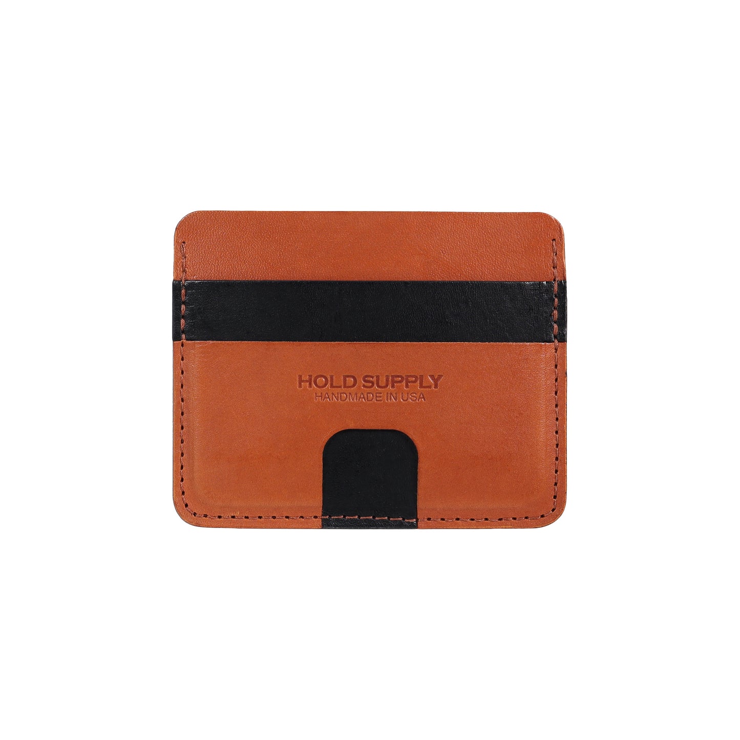 Black and Brown Leather Card Holder Wallet