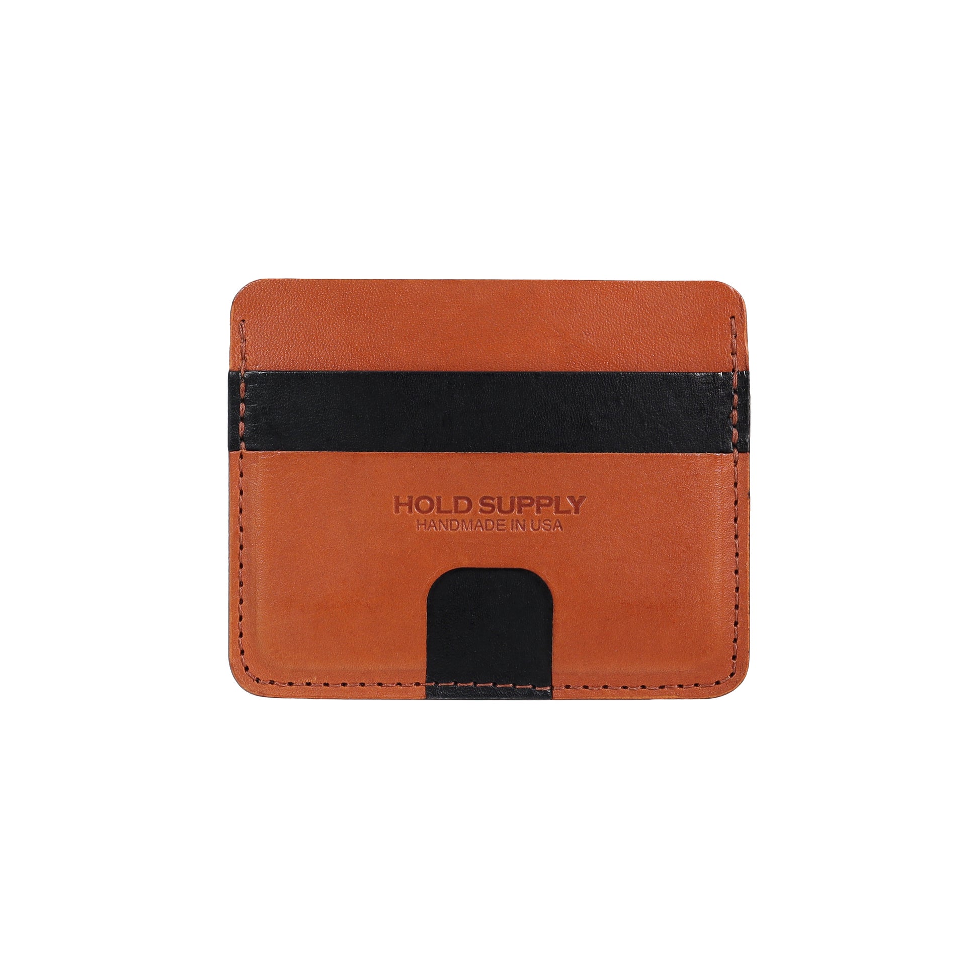 Black and Brown Leather Card Holder Wallet
