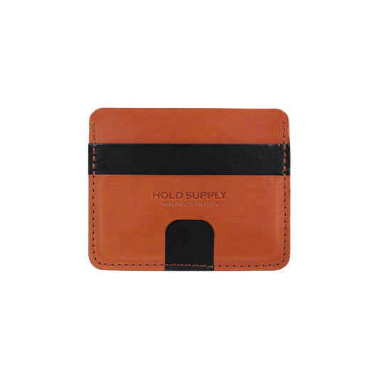 Black and Brown Leather Card Holder Wallet