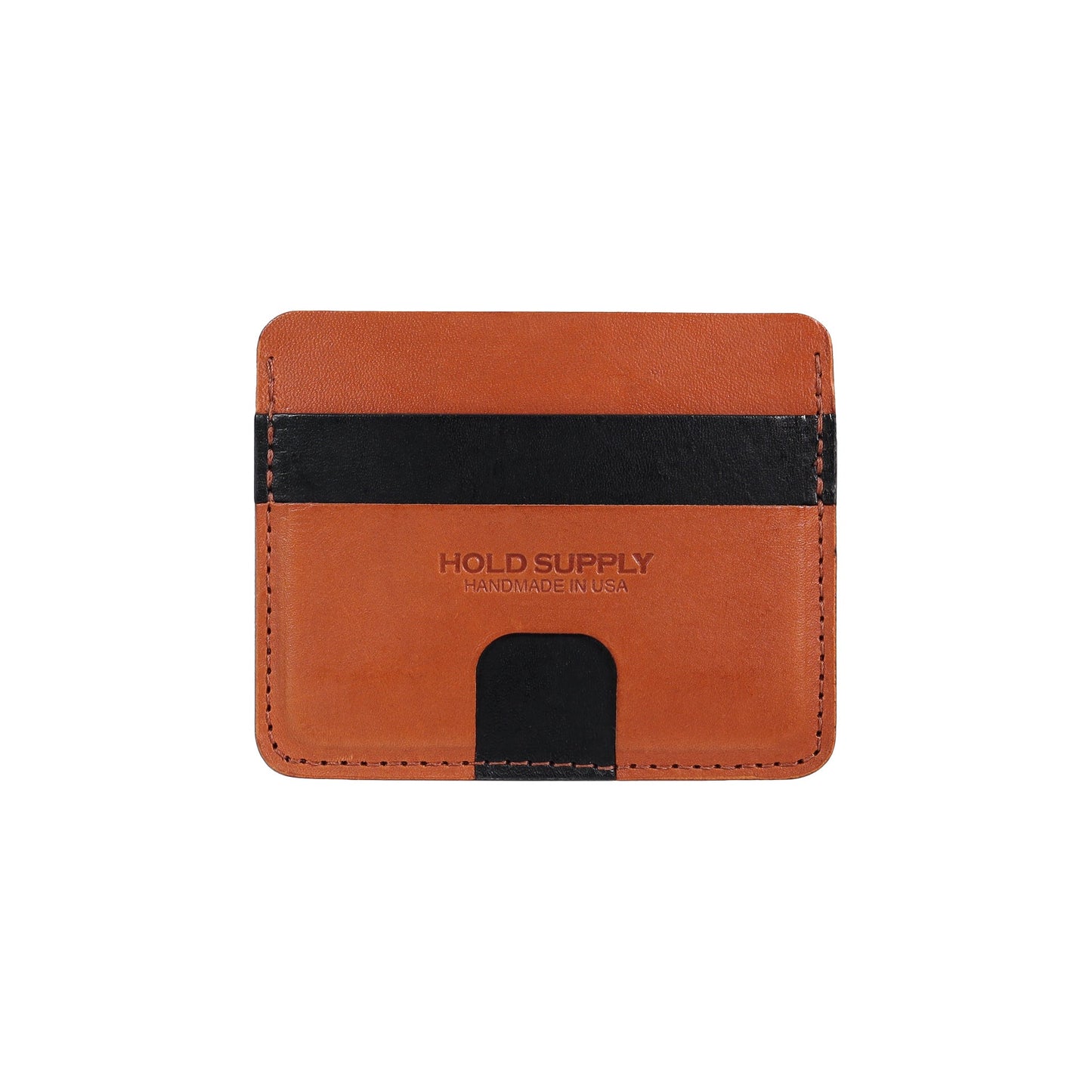 Black and Brown Leather Card Holder Wallet