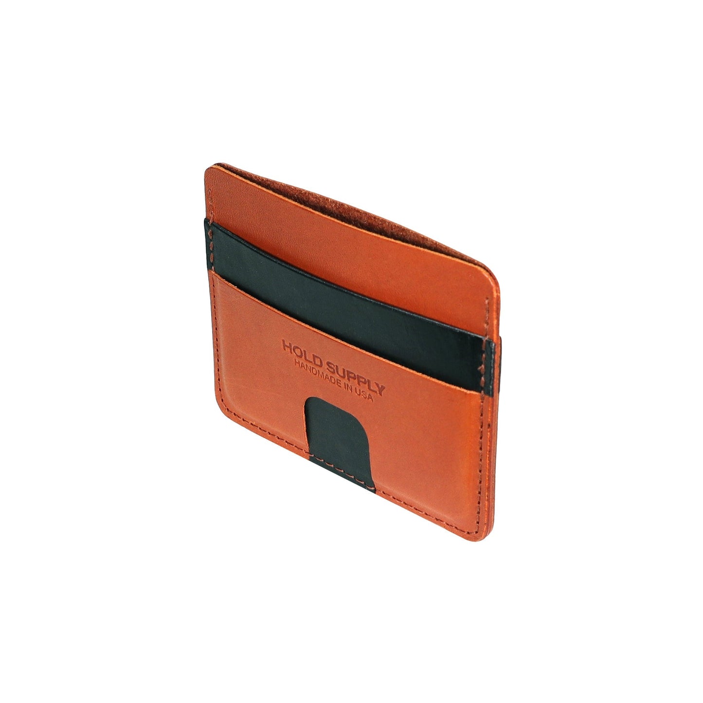 Black and Brown Leather Card Holder Wallet