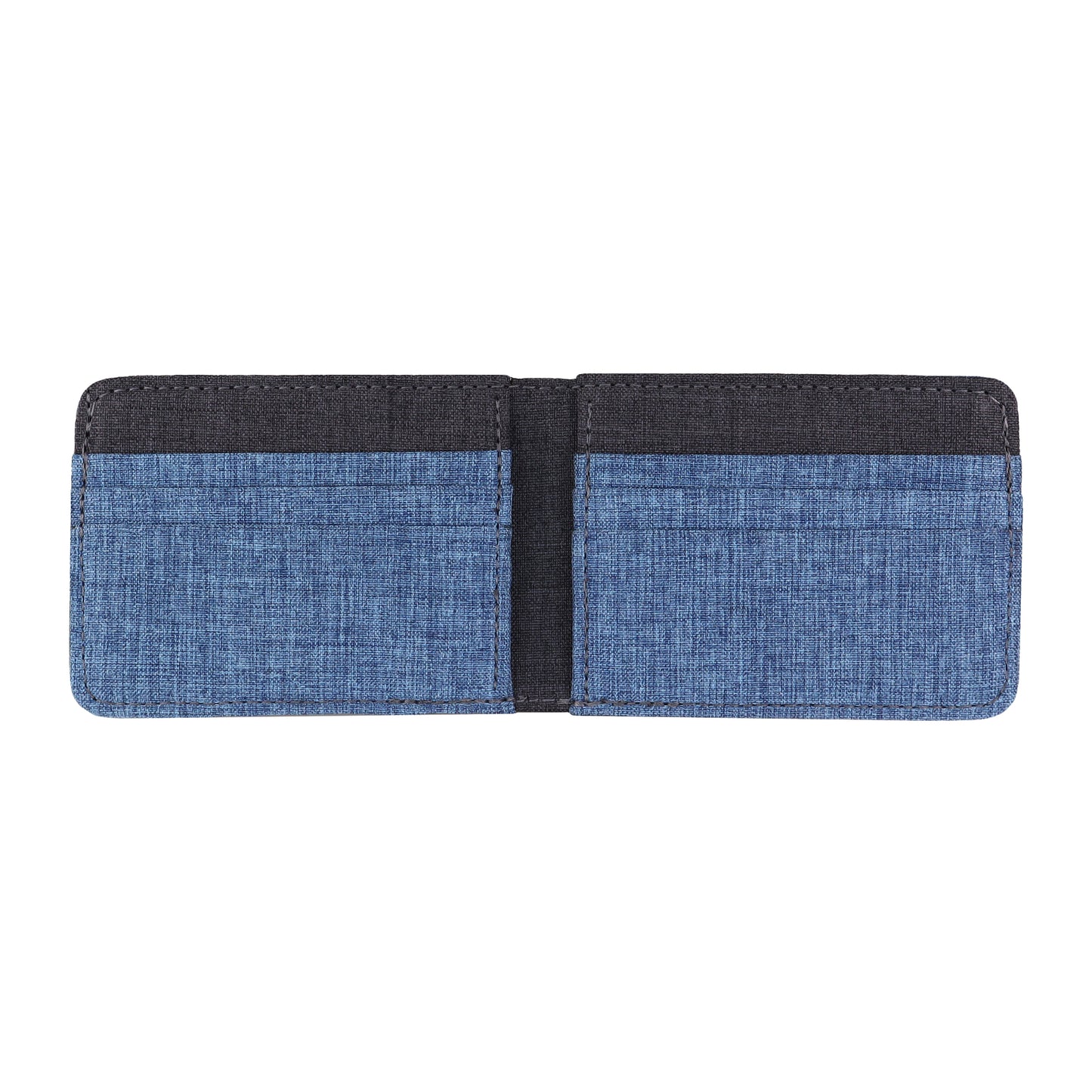 Blue and Gray Fabric Bifold Wallet