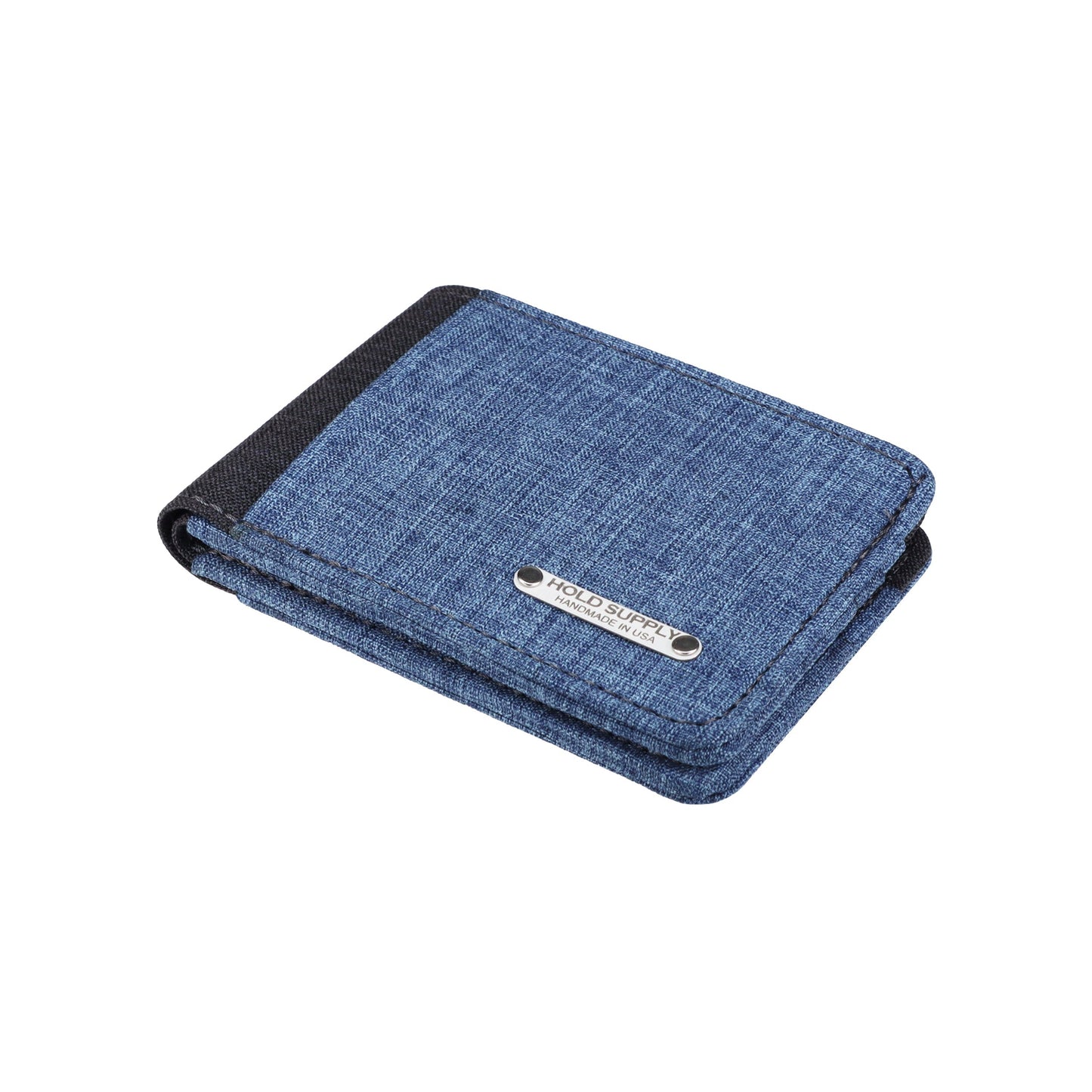 Blue and Gray Fabric Bifold Wallet