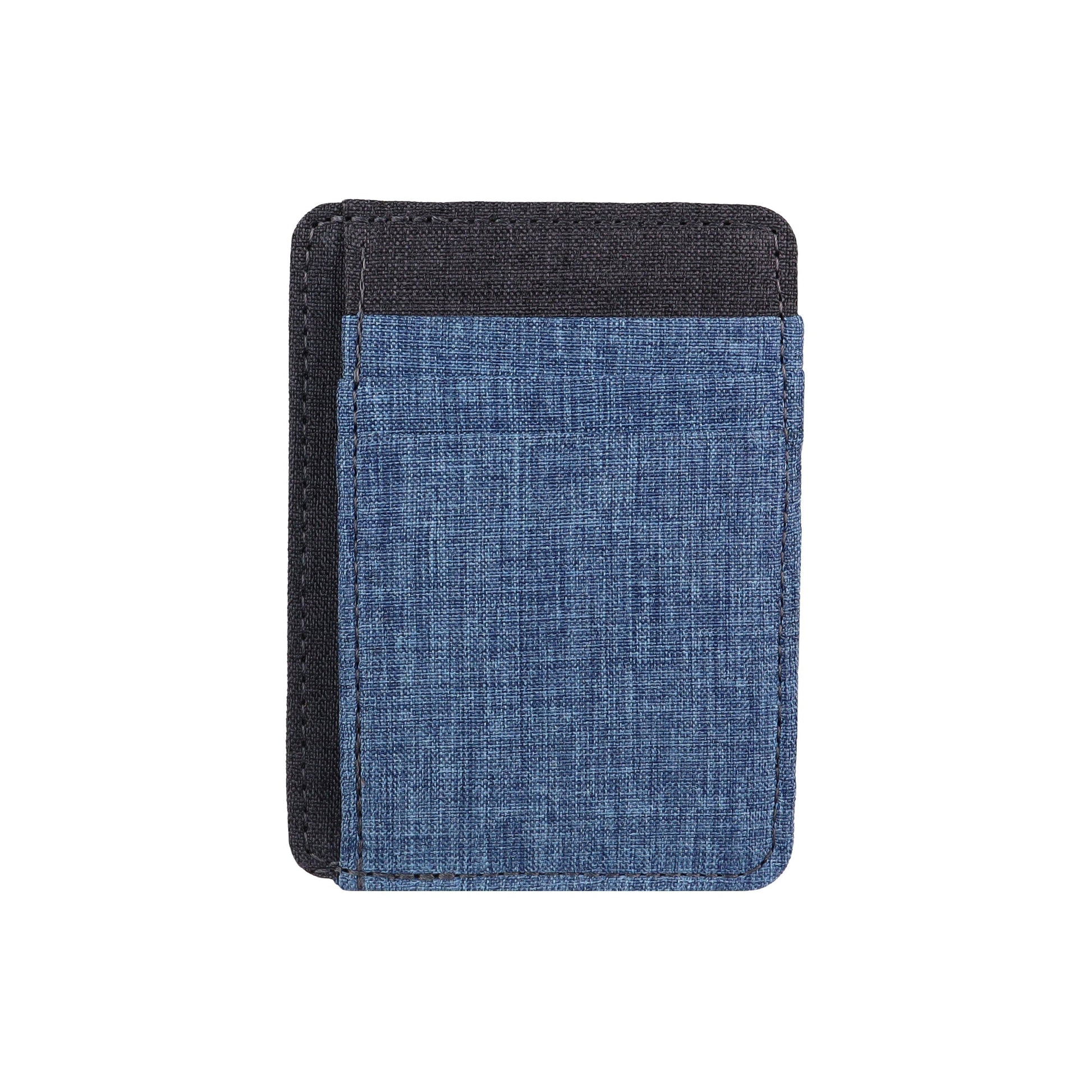 Blue and Gray Fabric Front Pocket Wallet
