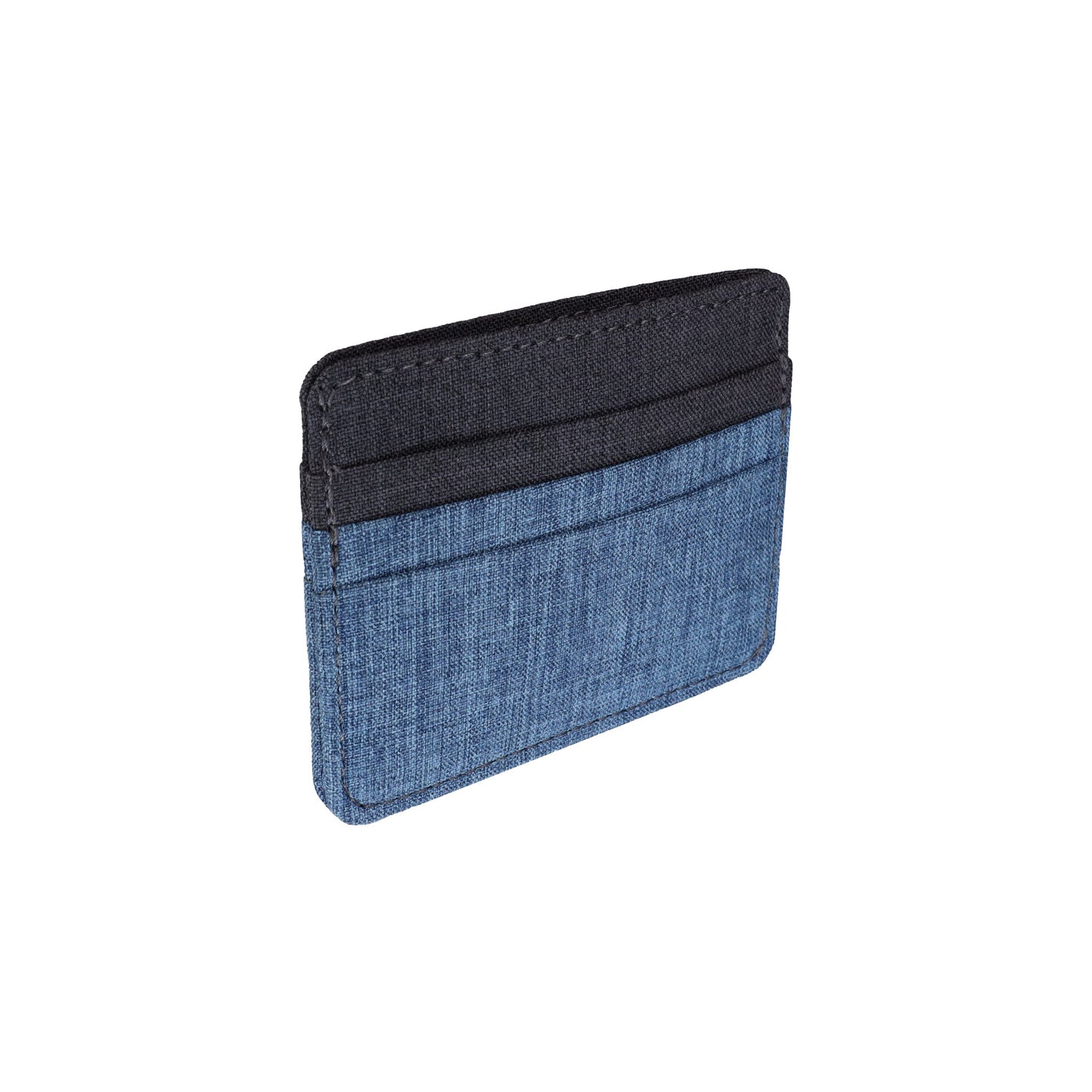 Blue and Gray Polyester Fabric Card Holder Wallet