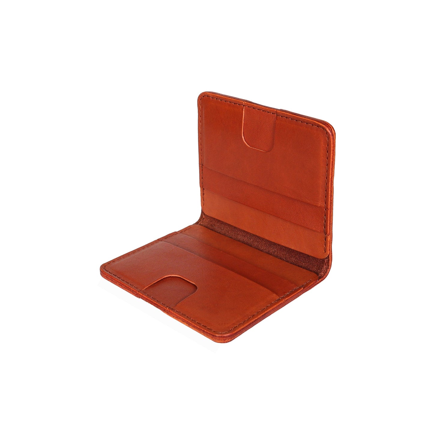 Brown Leather Vertical Bifold Wallet