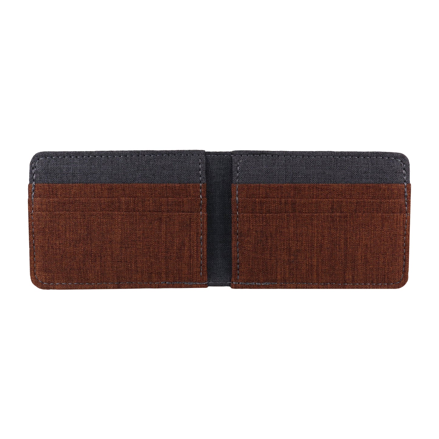 Brown and Gray Fabric Bifold Wallet