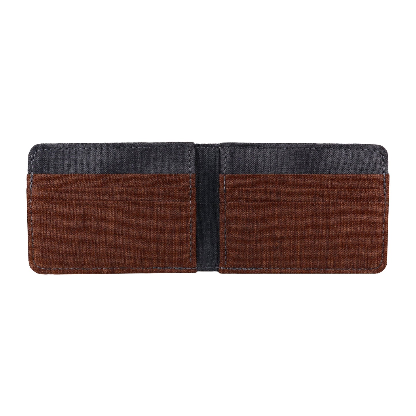 Brown and Gray Fabric Bifold Wallet