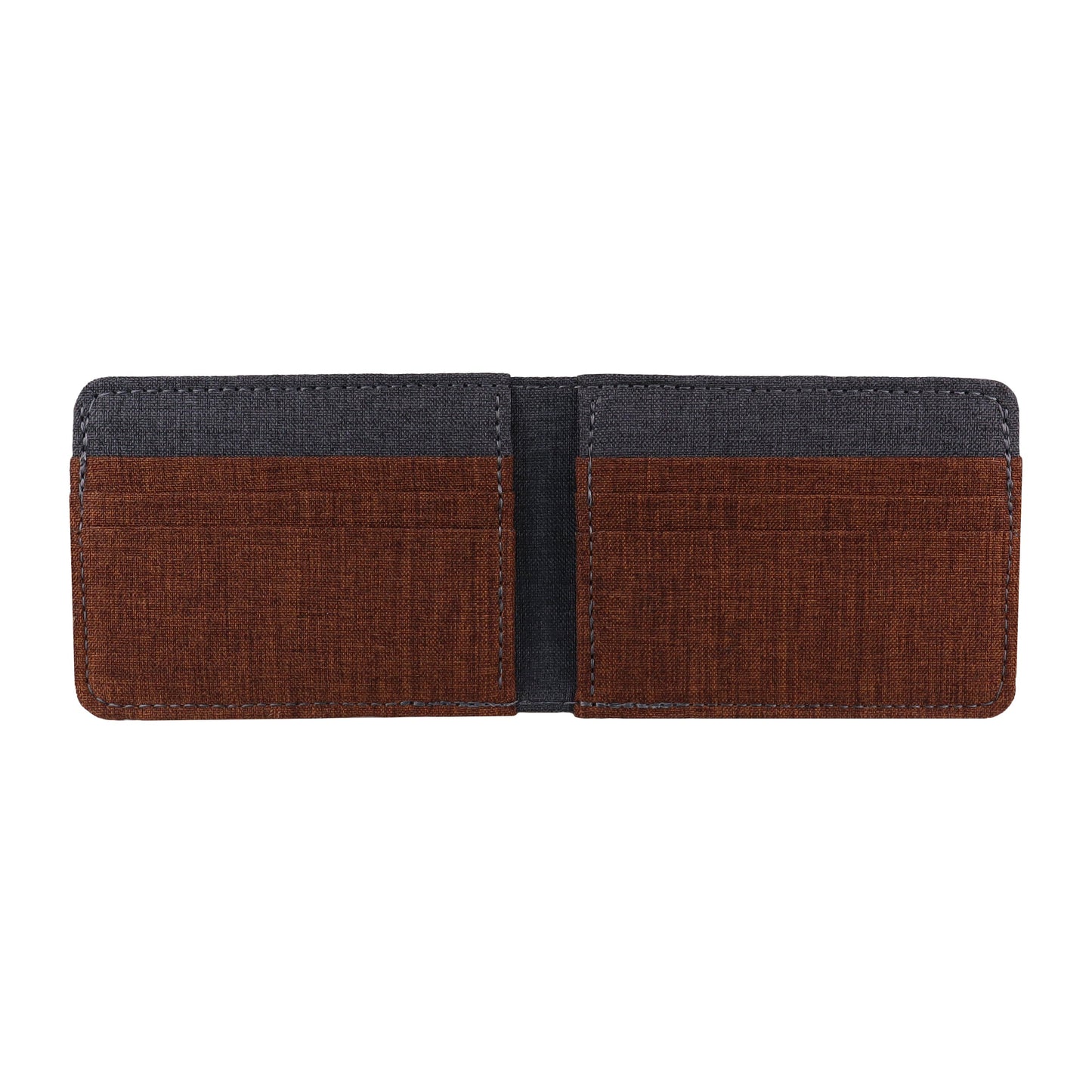 Brown and Gray Fabric Bifold Wallet