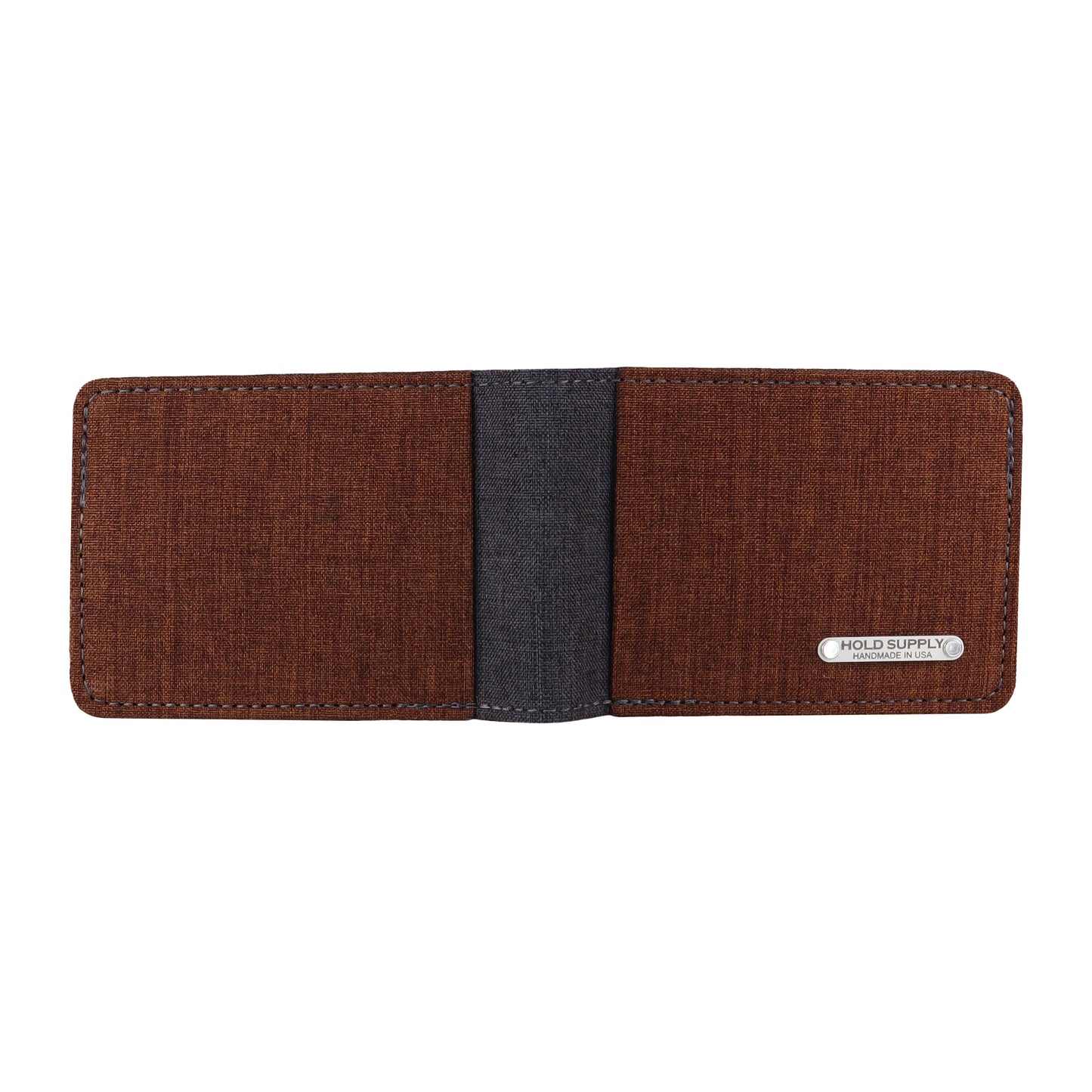 Brown and Gray Fabric Bifold Wallet