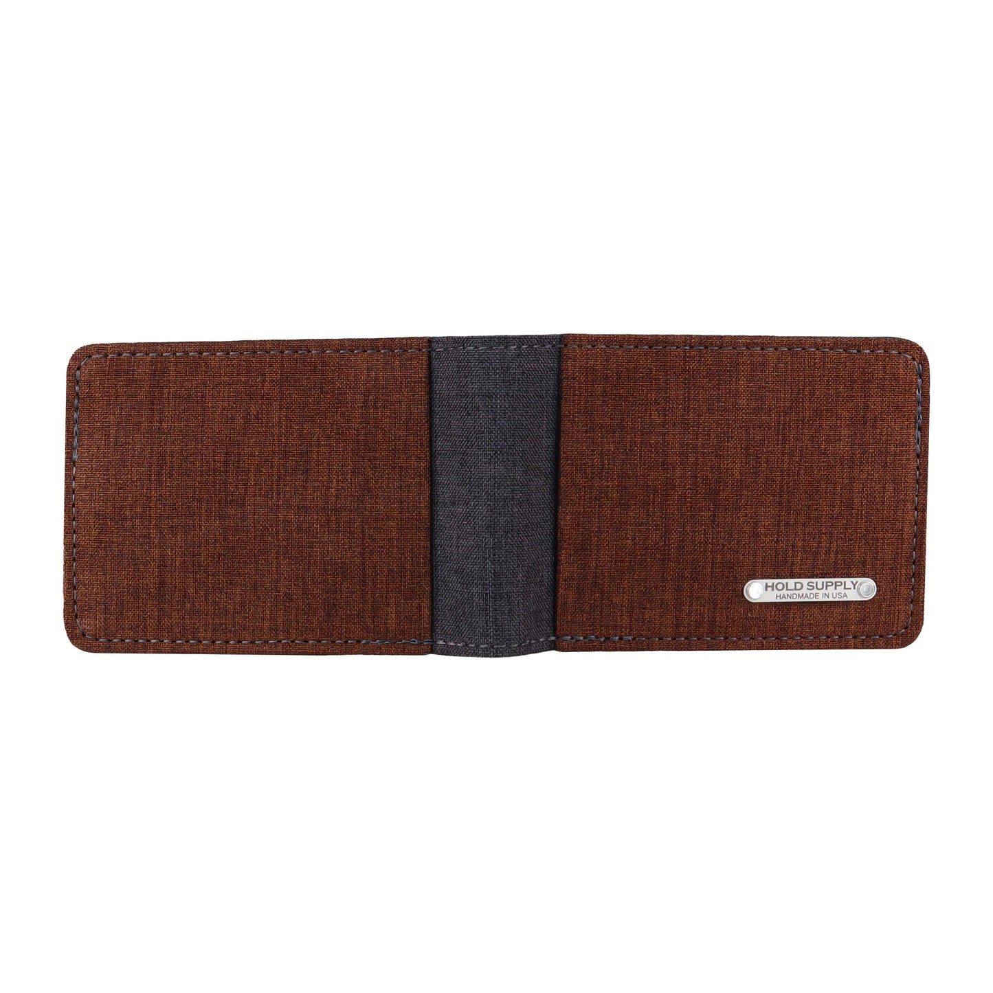 Brown and Gray Fabric Bifold Wallet
