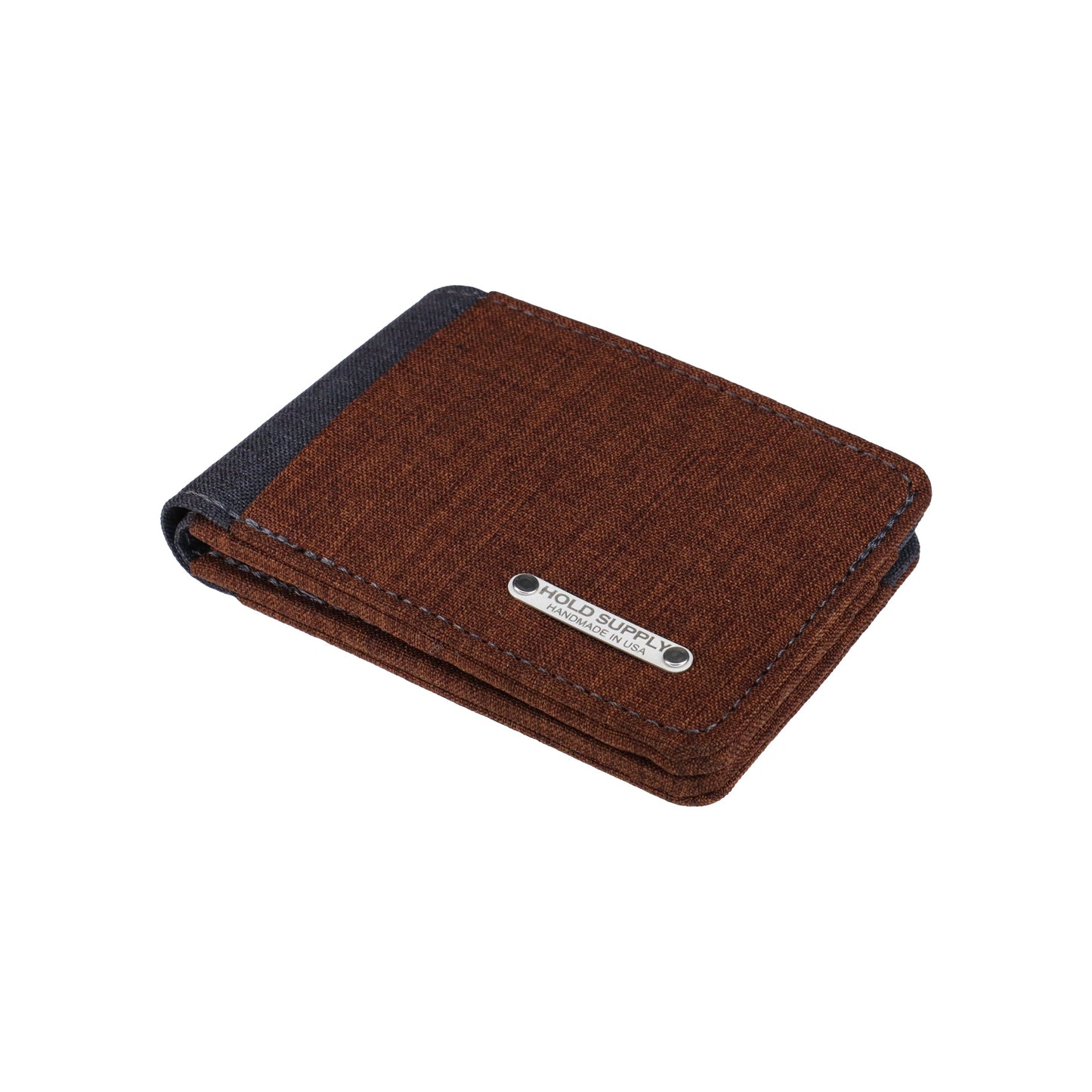Brown and Gray Fabric Bifold Wallet