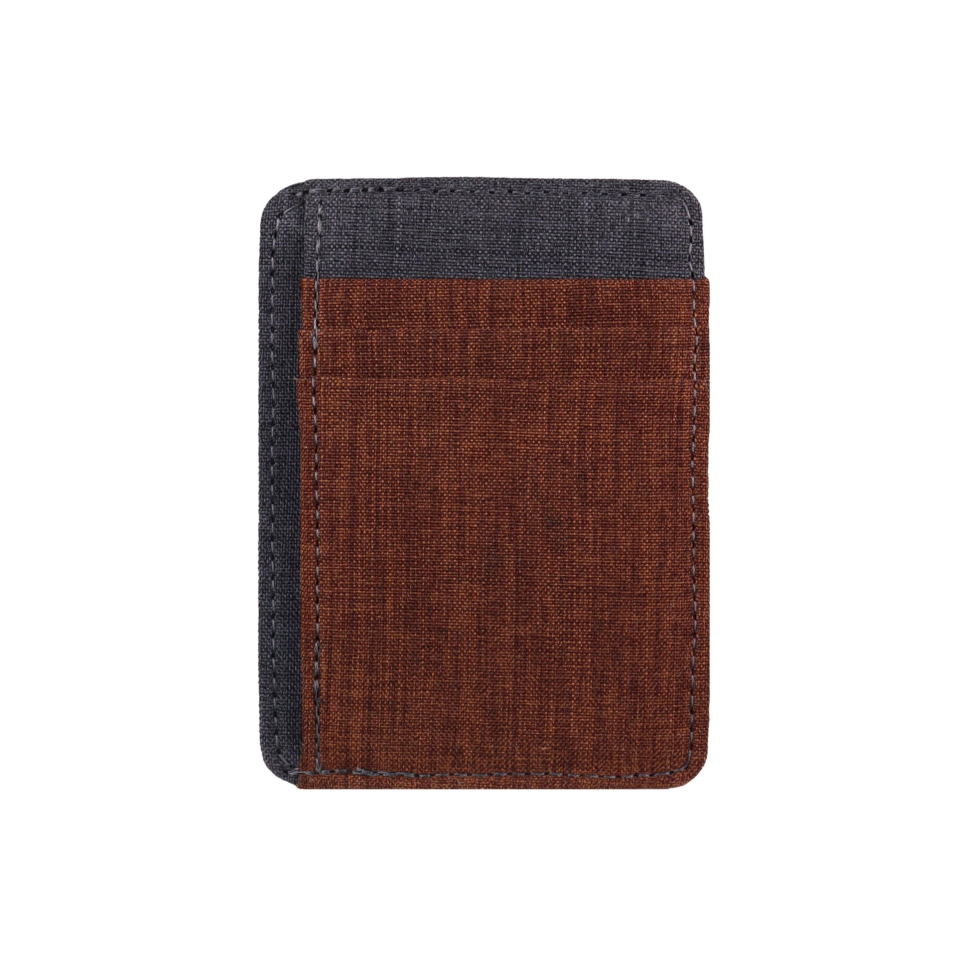 Brown and Gray Fabric Front Pocket Wallet