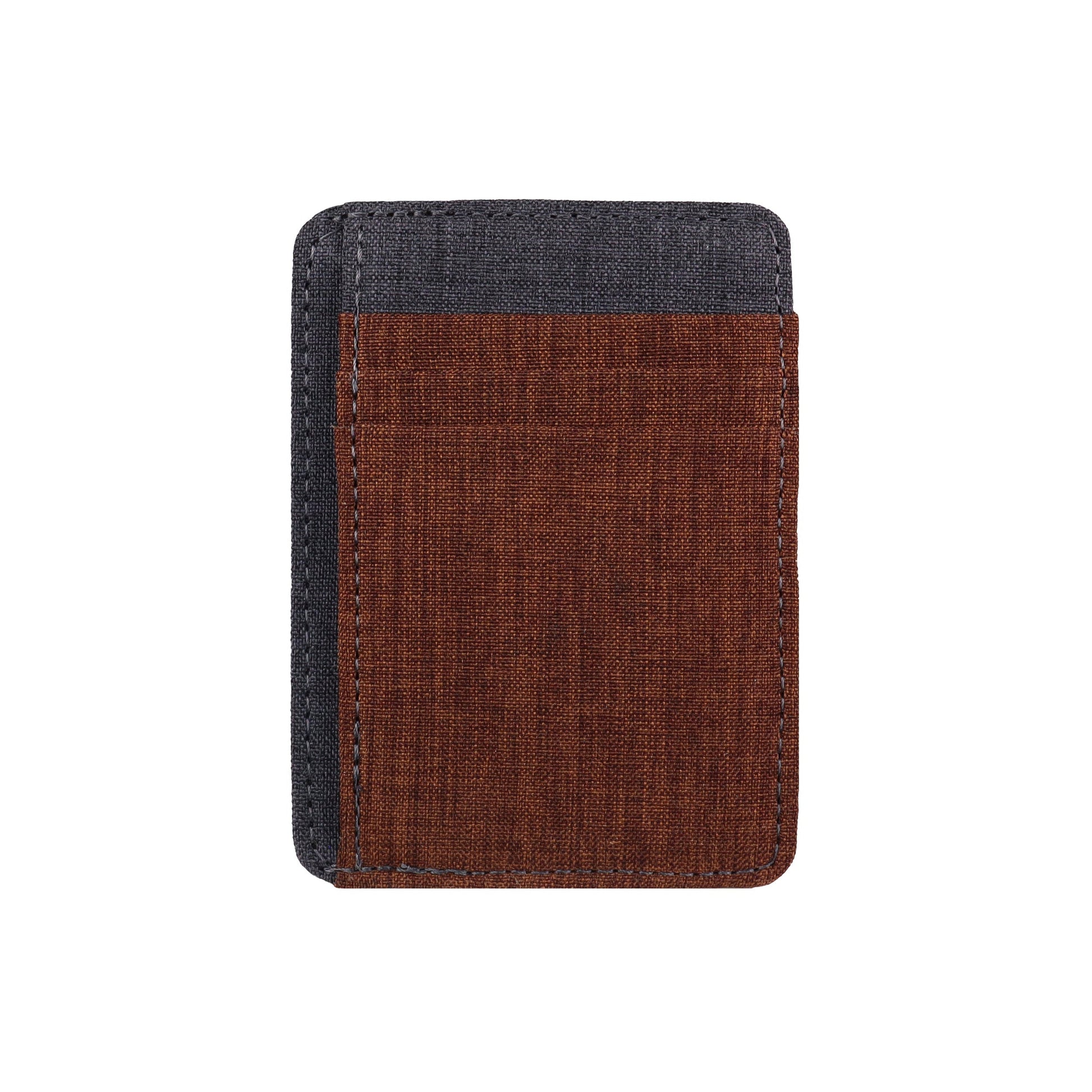 Brown and Gray Fabric Front Pocket Wallet