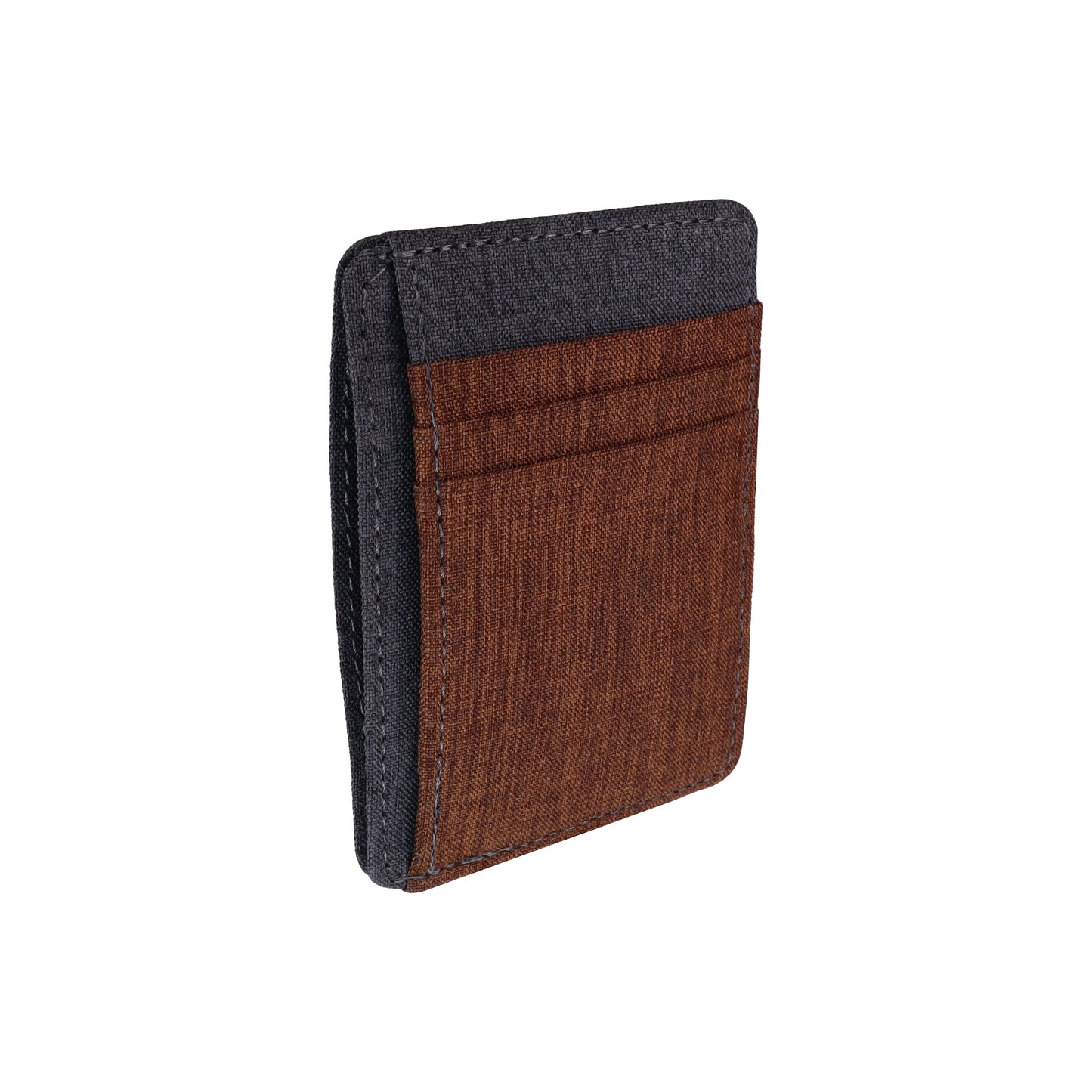 Brown and Gray Fabric Front Pocket Wallet