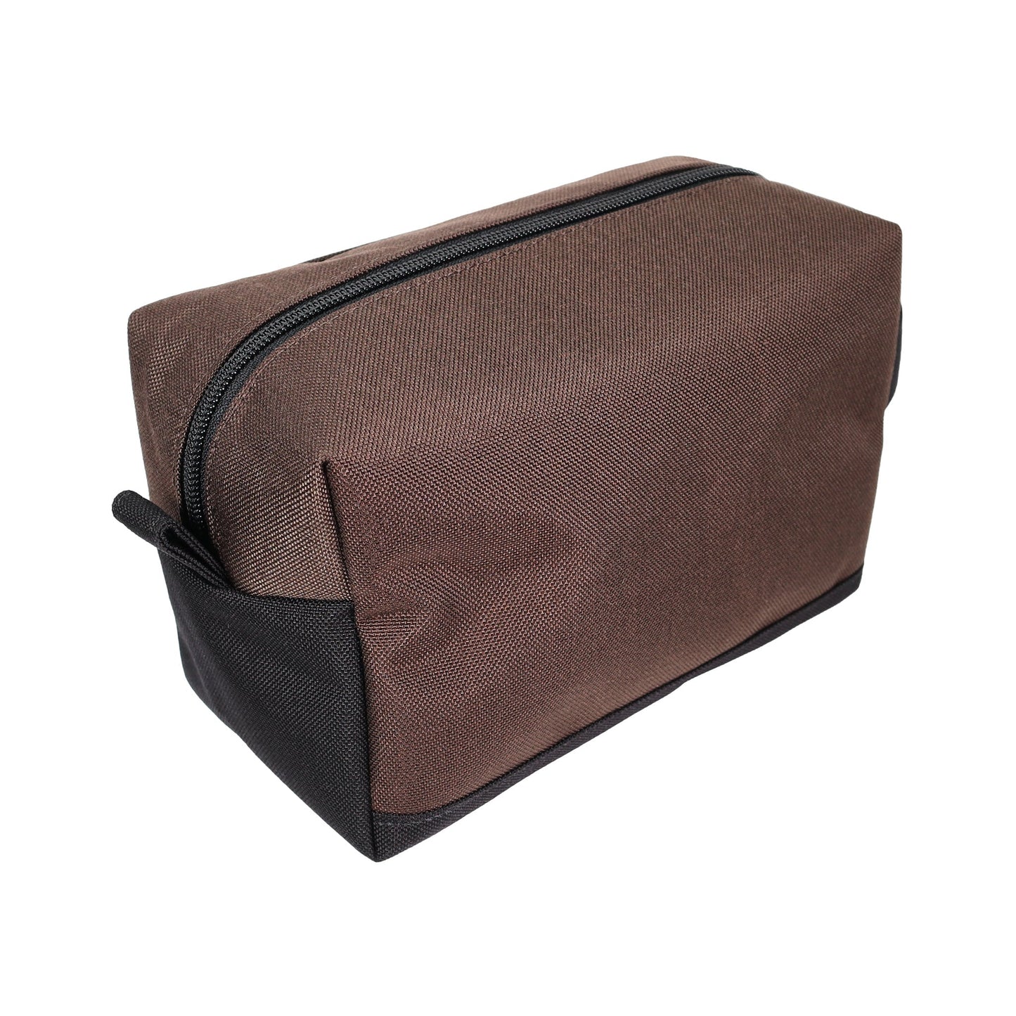 Brown and Black Tall Canvas Toiletry Bag