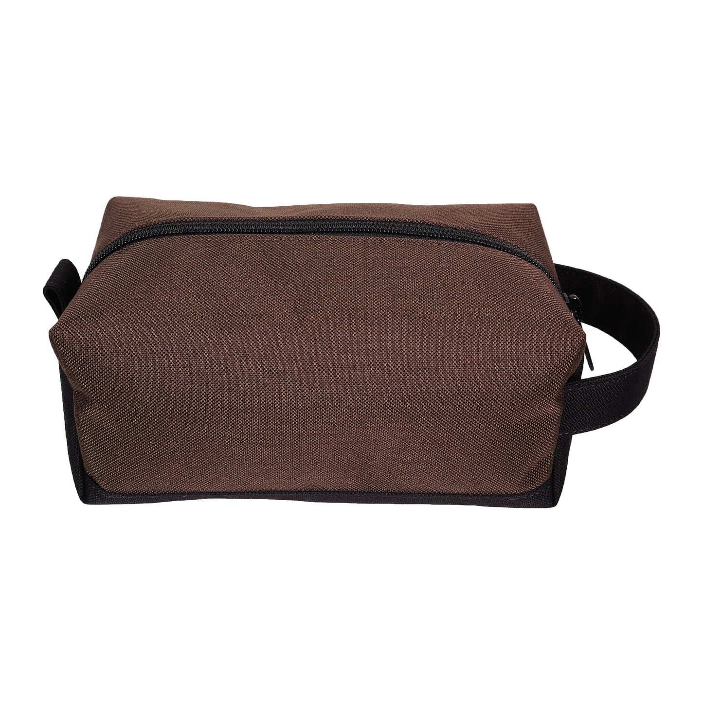 Brown and Black Canvas Toiletry Bag