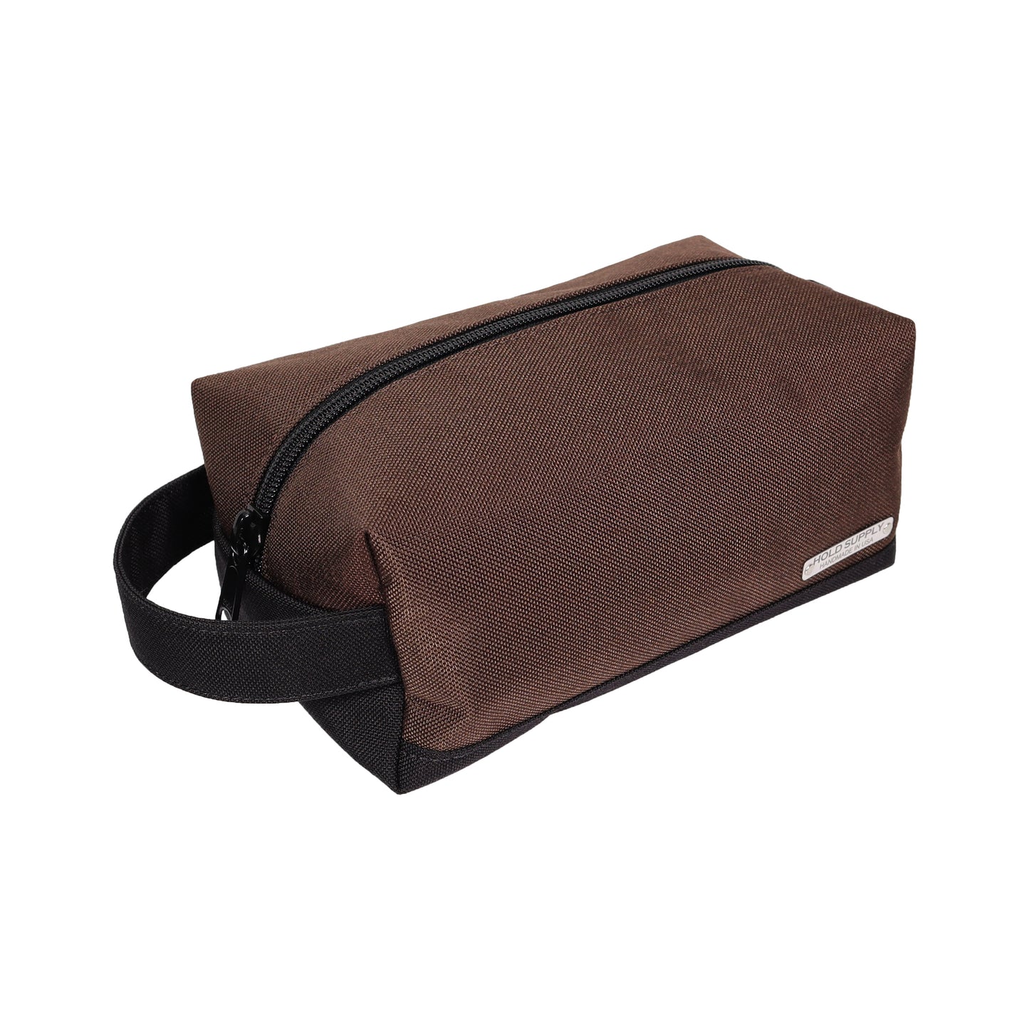 Brown and Black Canvas Toiletry Bag