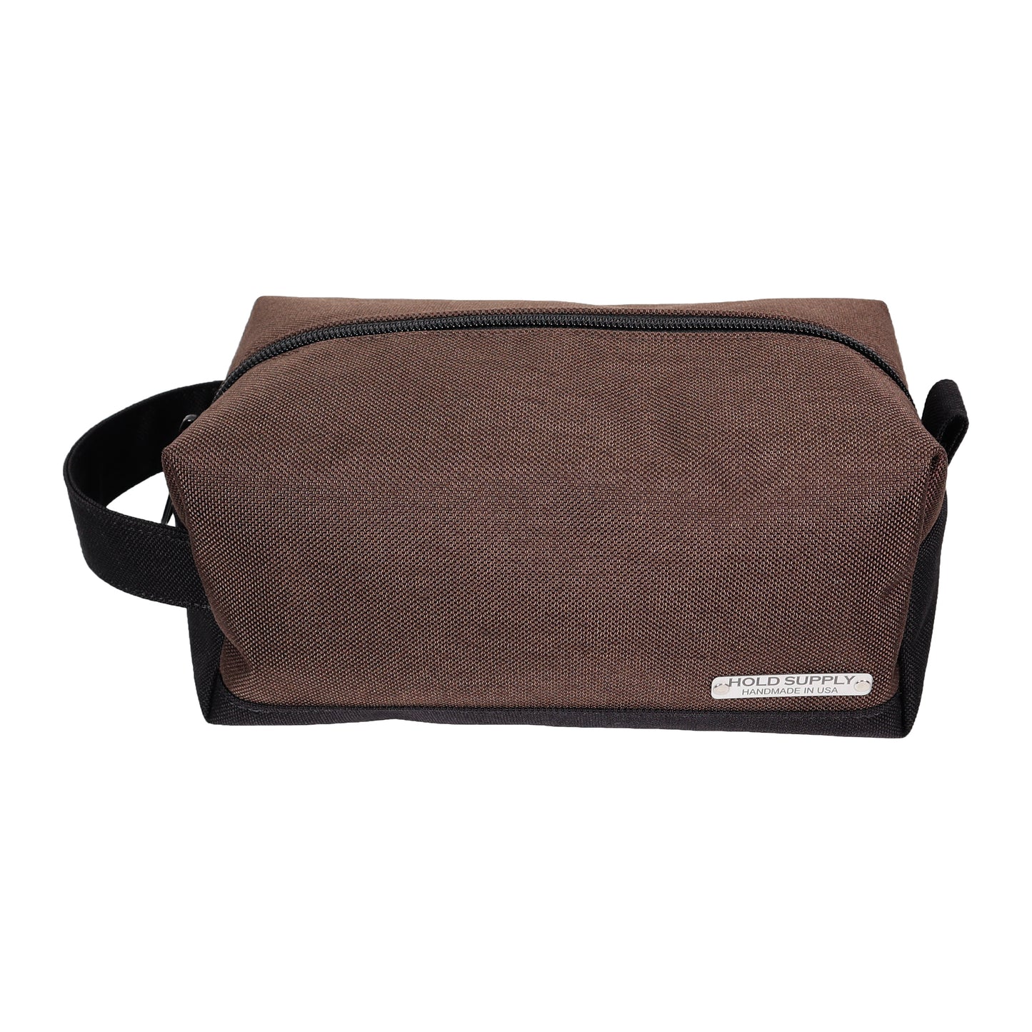 Brown and Black Canvas Toiletry Bag