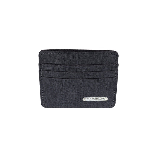 Gray Polyester Fabric Card Holder Wallet