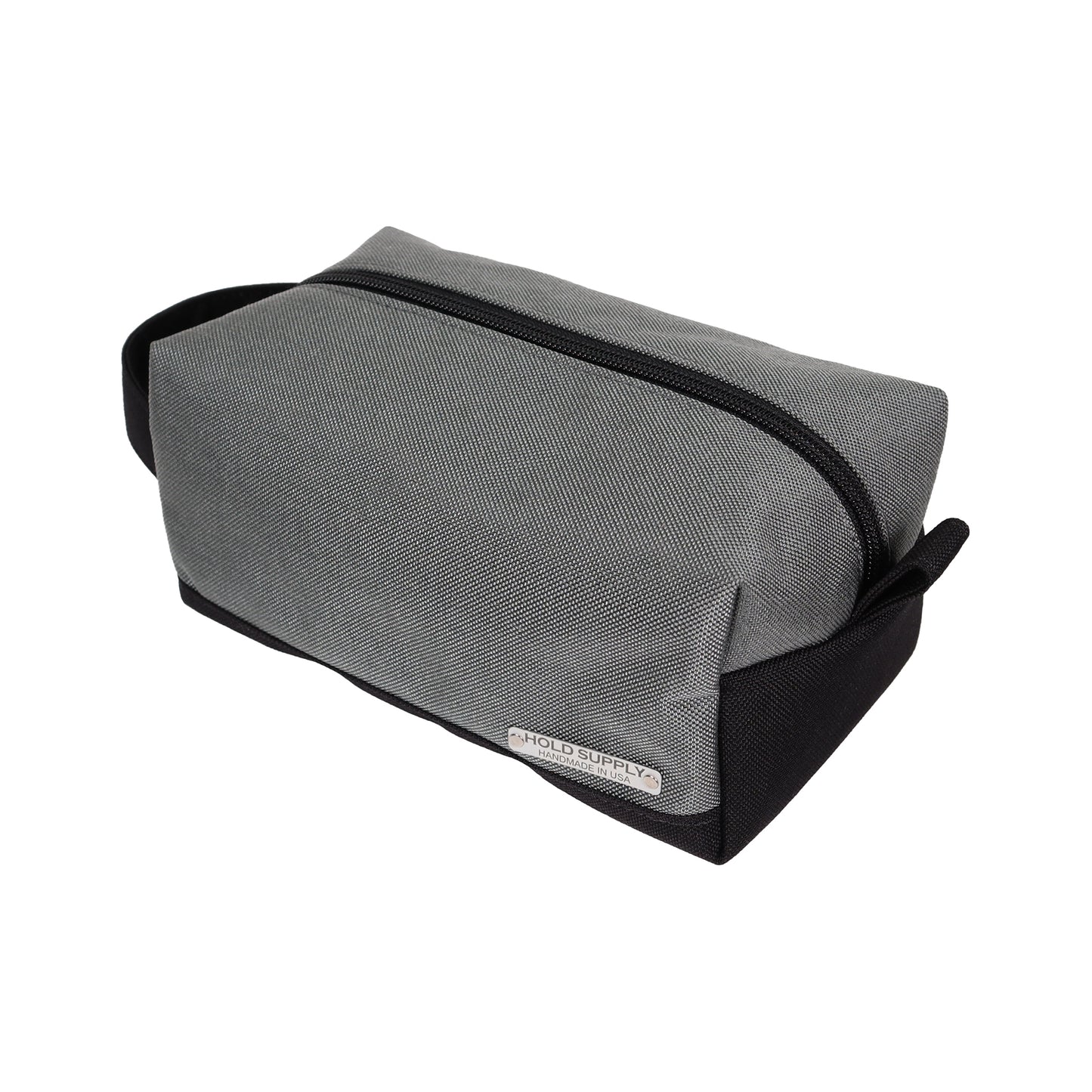 Gray and Black Canvas Toiletry Bag