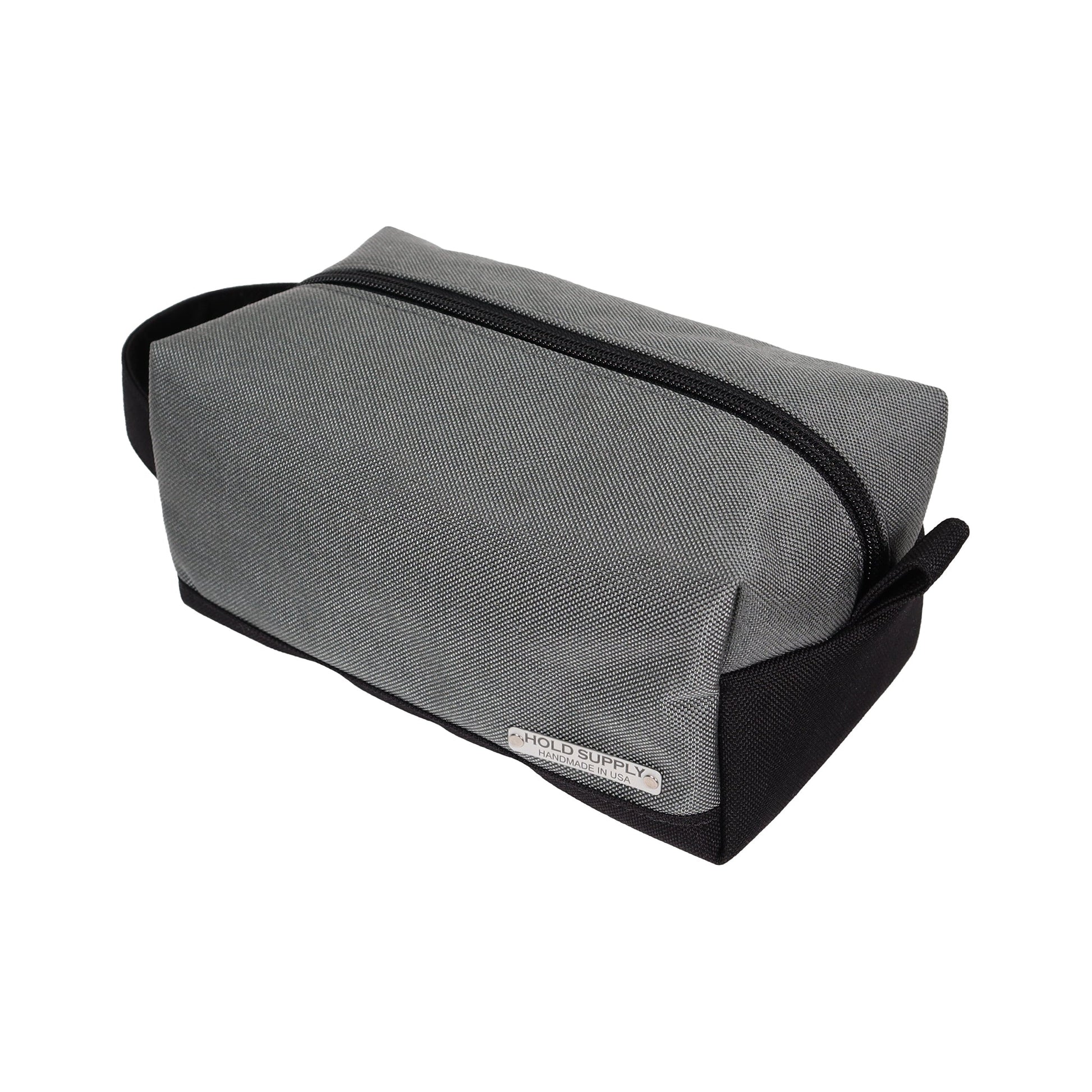 Gray and Black Canvas Toiletry Bag