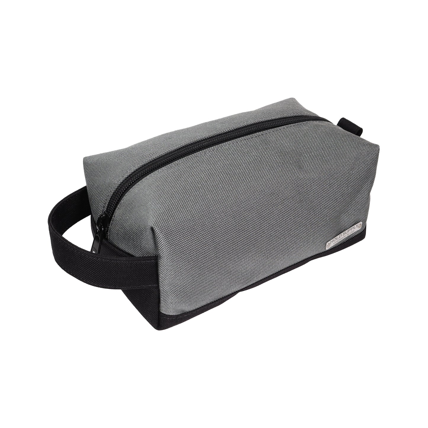 Gray and Black Canvas Toiletry Bag