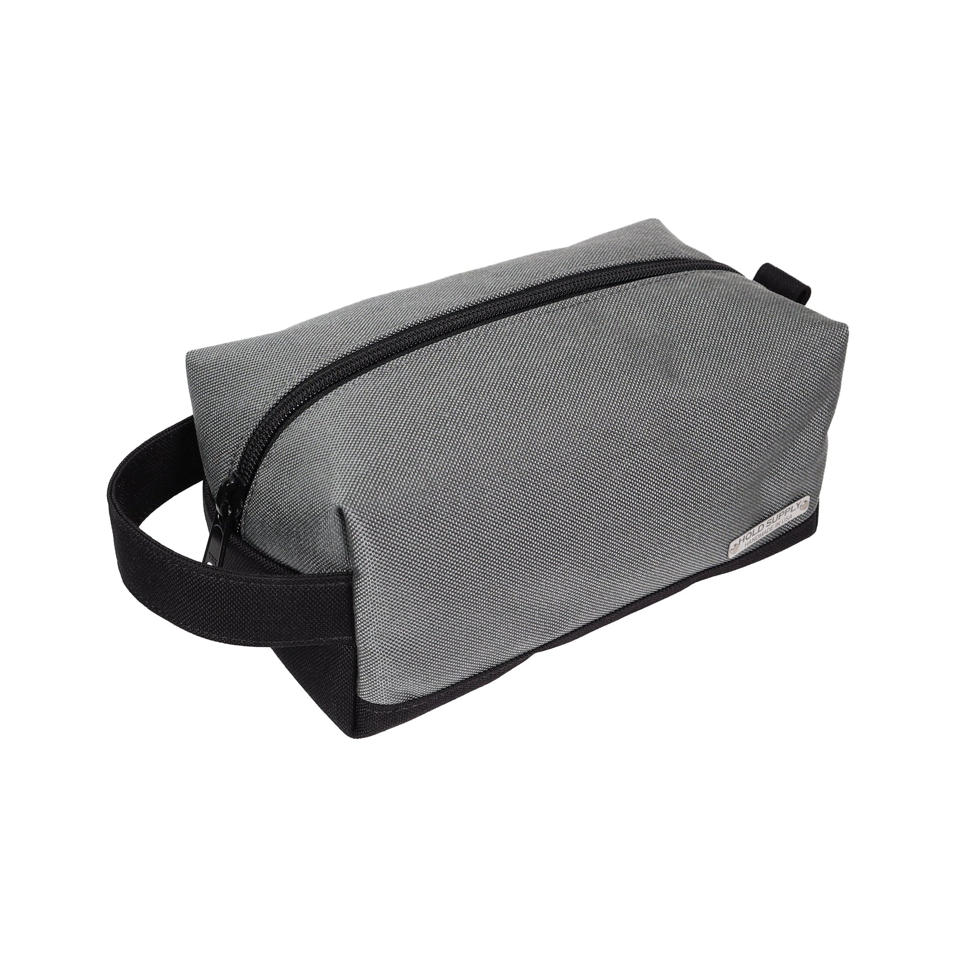 Gray and Black Canvas Toiletry Bag