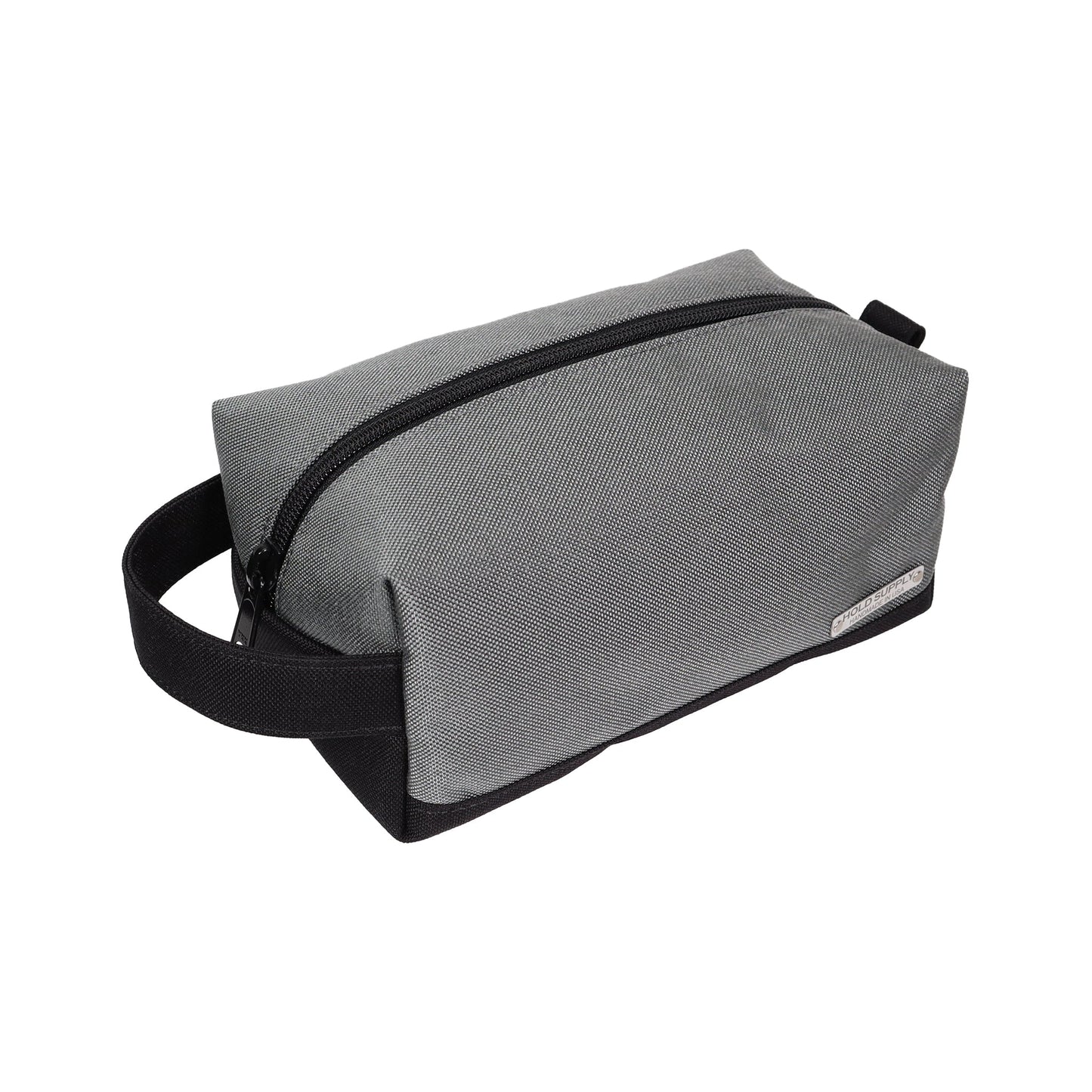 Gray and Black Canvas Toiletry Bag