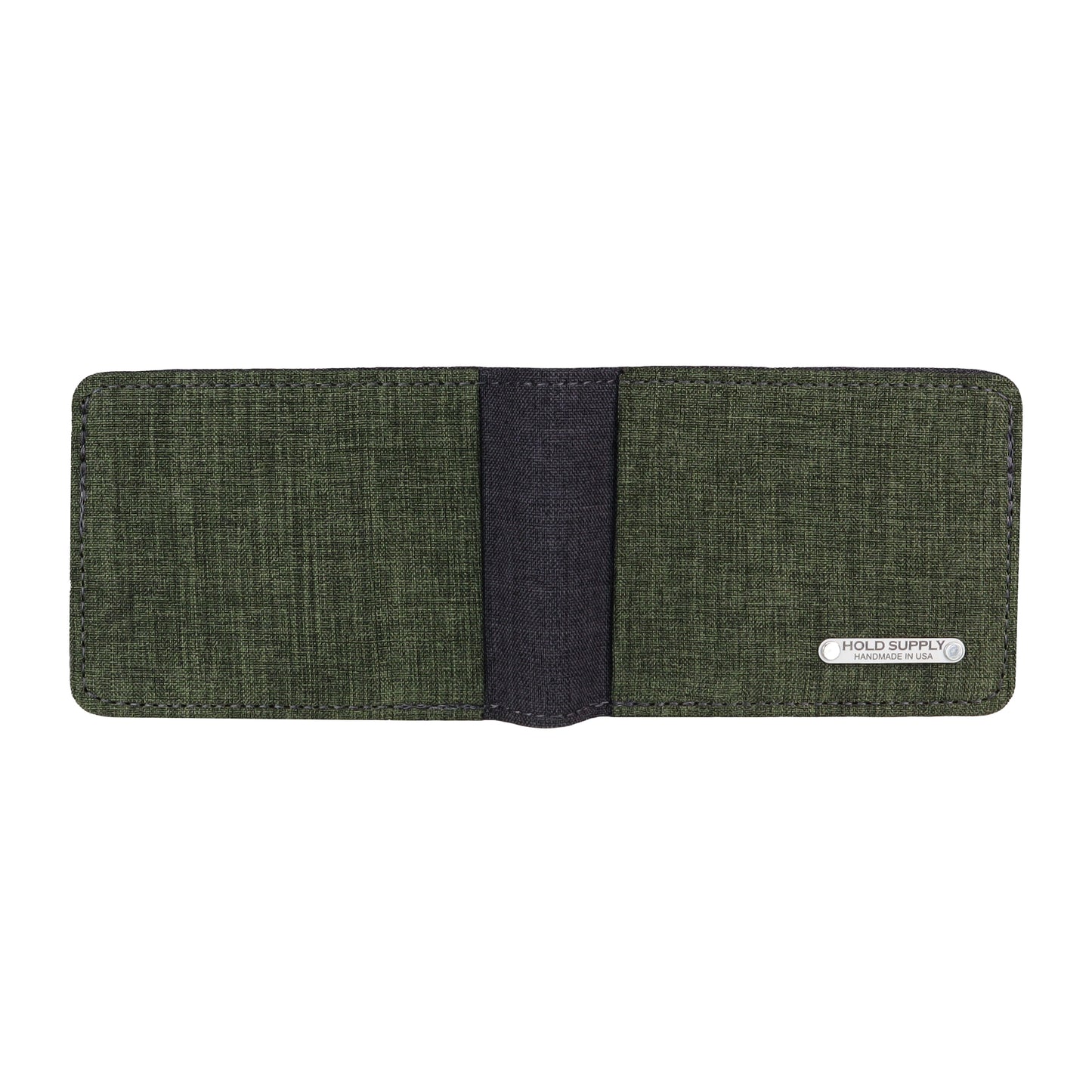 Green and Gray Fabric Bifold Wallet