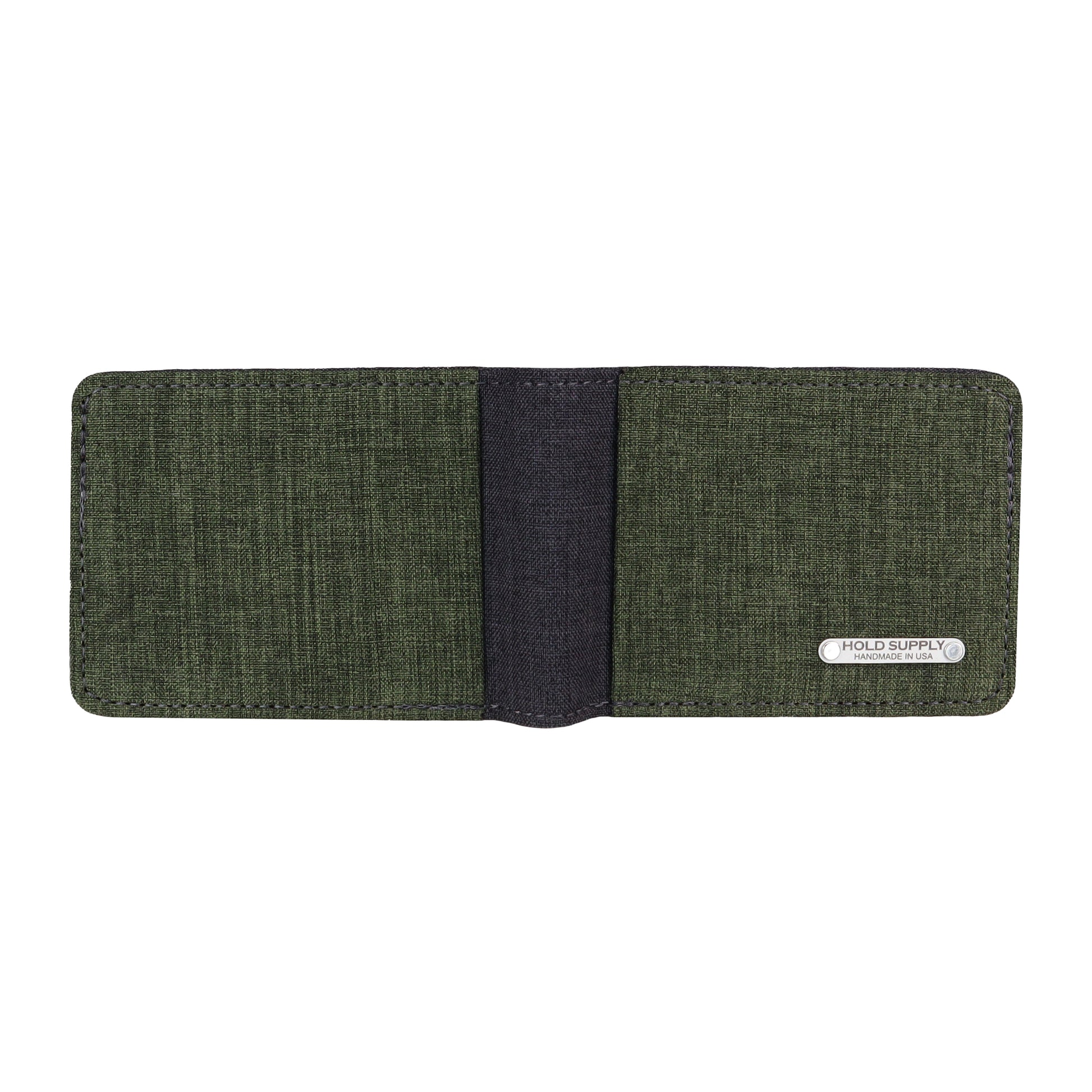 Green and Gray Fabric Bifold Wallet