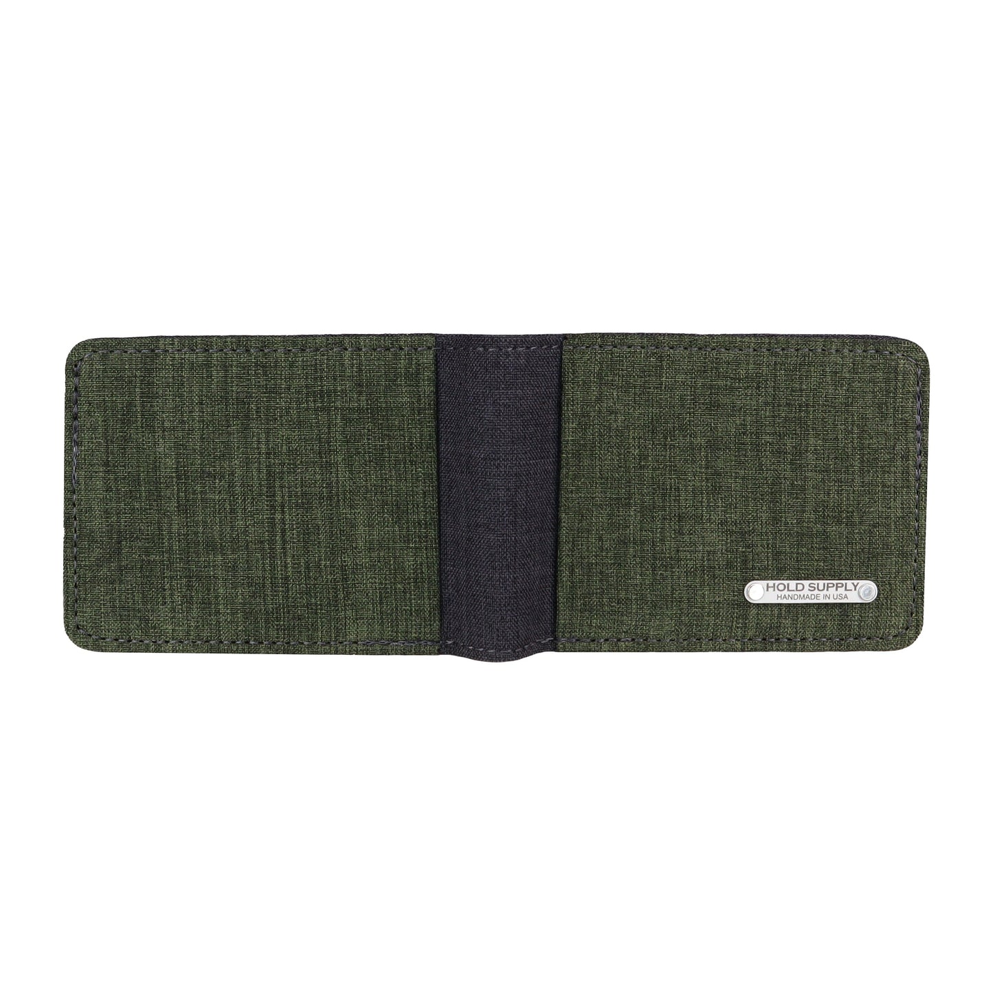 Green and Gray Fabric Bifold Wallet