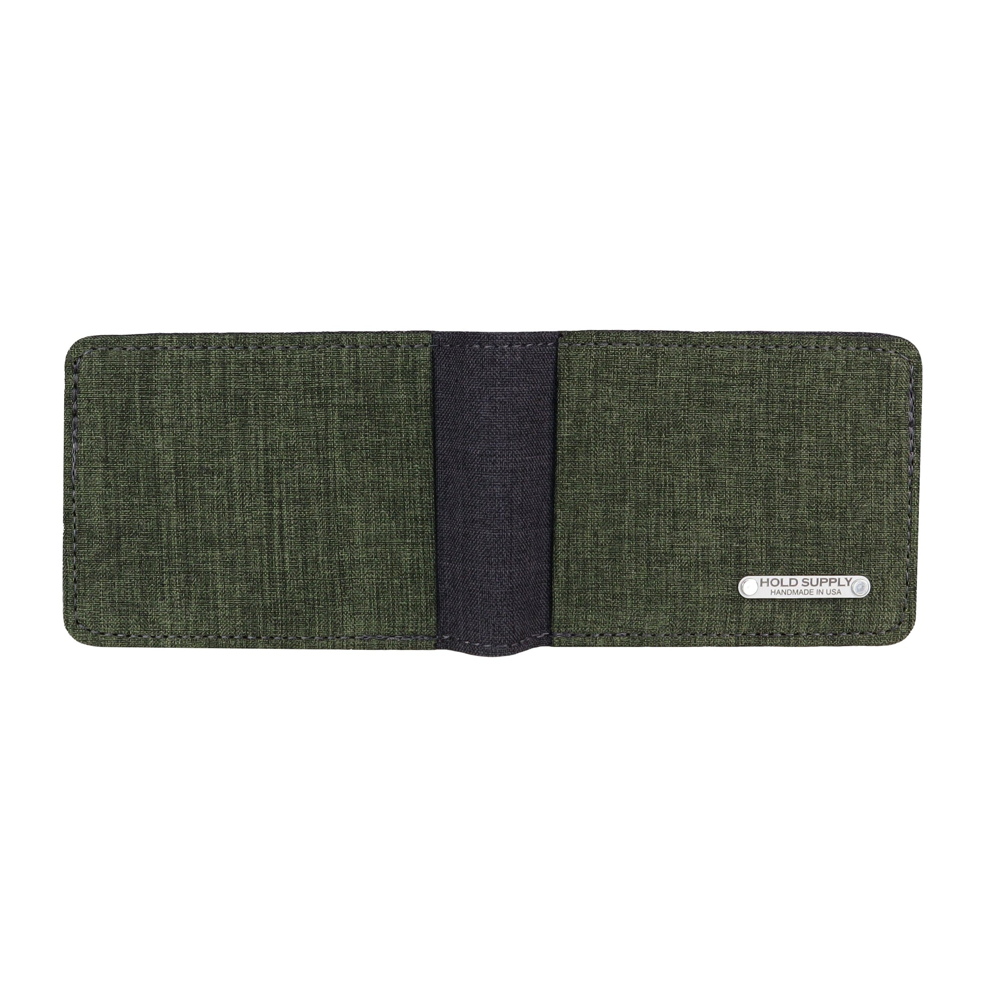 Green and Gray Fabric Bifold Wallet