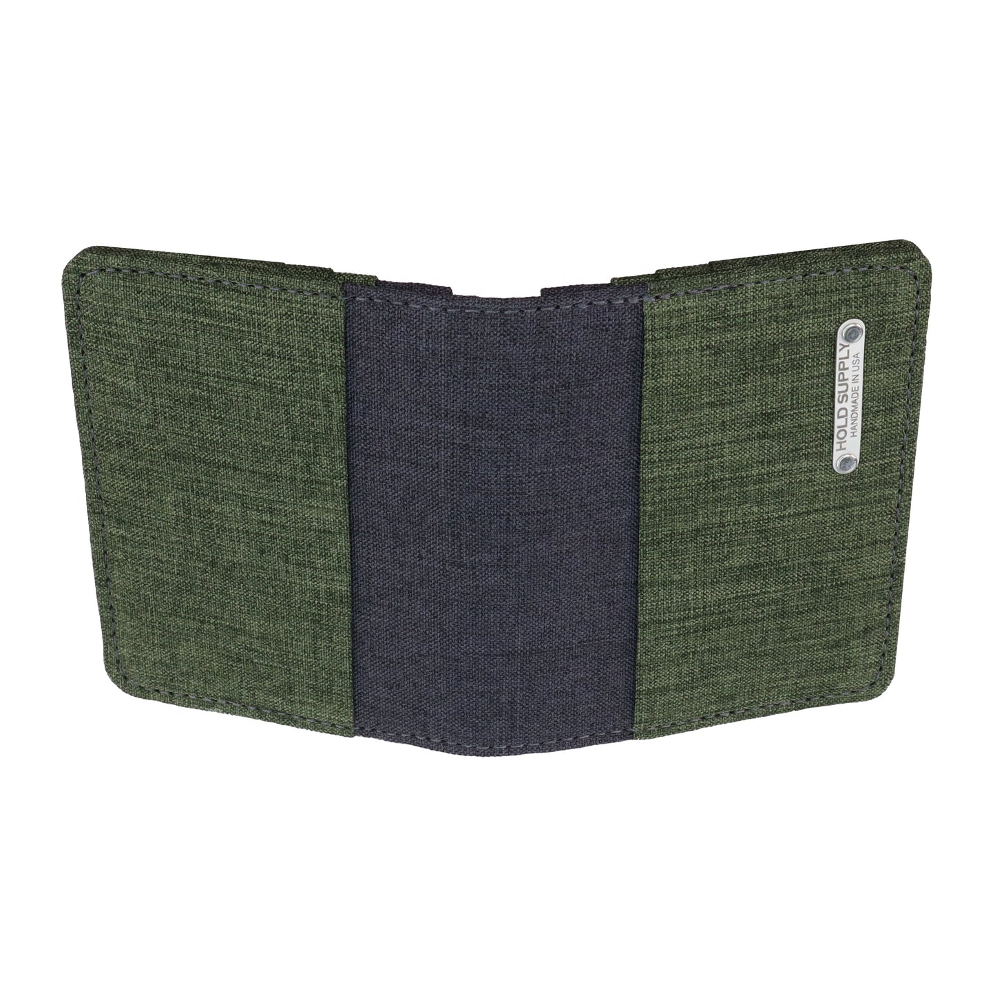 Green and Gray Vertical Bifold Wallet