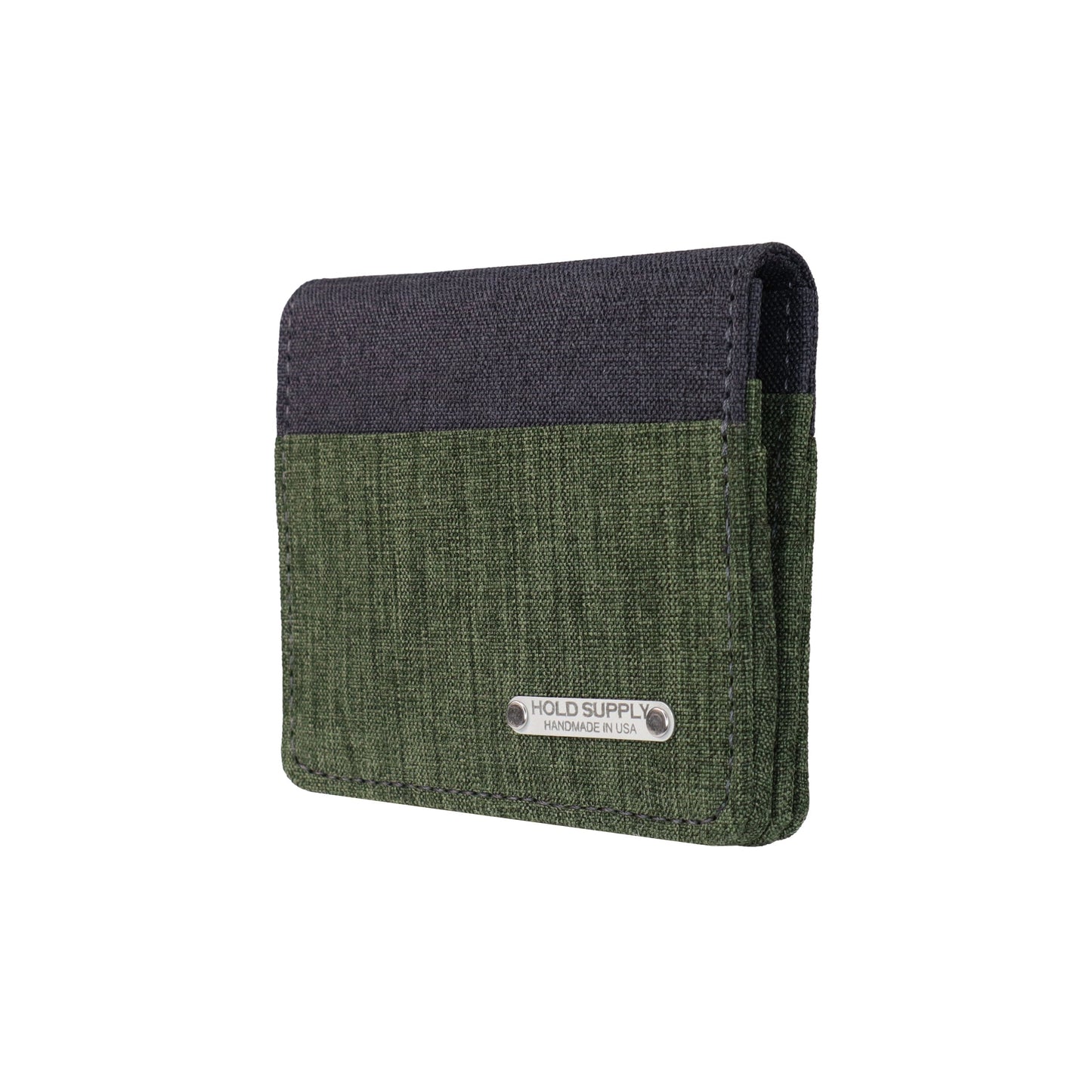 Green and Gray Vertical Bifold Wallet