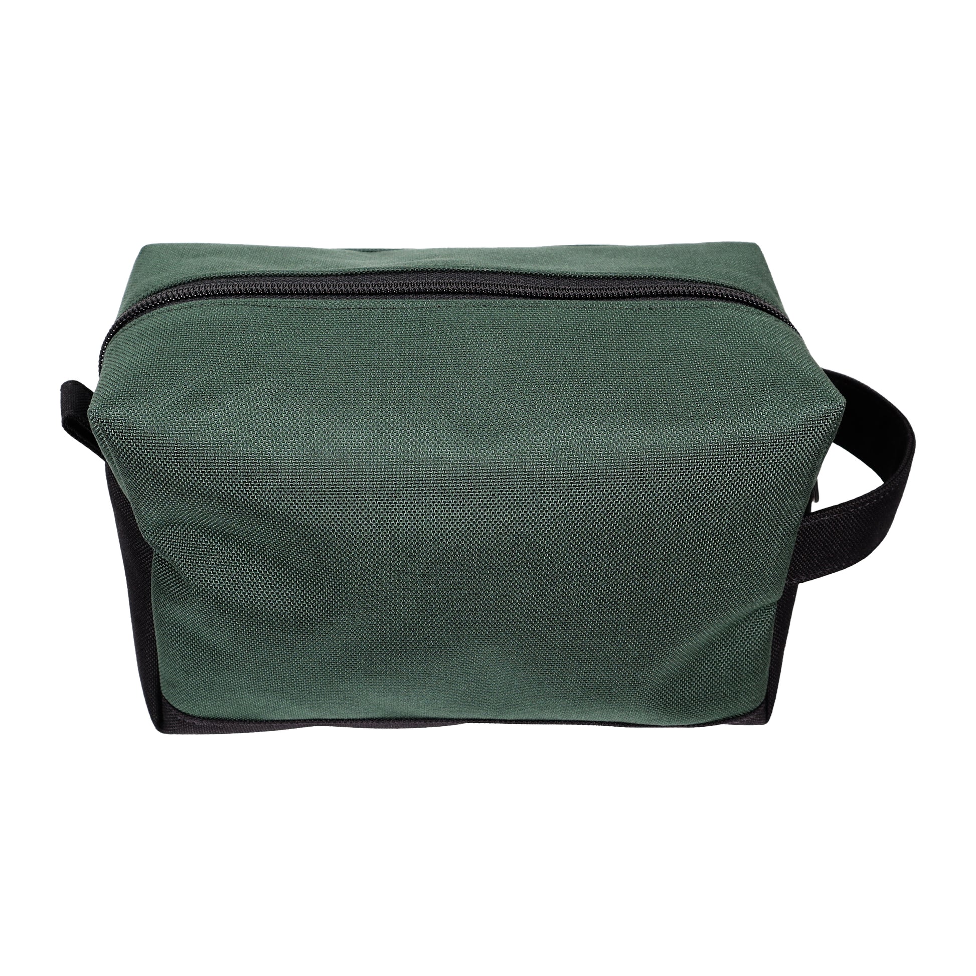 Green and Black Tall Canvas Toiletry Bag
