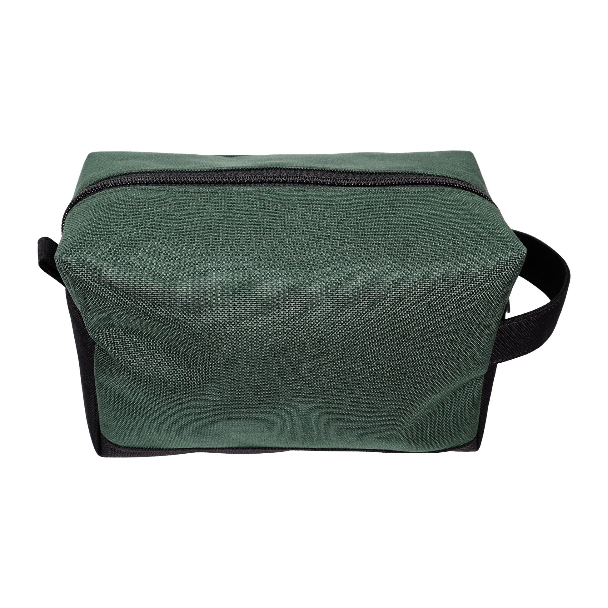Green and Black Tall Canvas Toiletry Bag