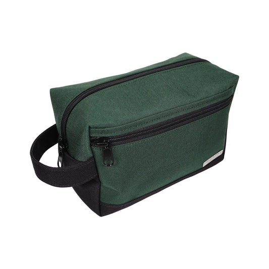 Green and Black Tall Canvas Toiletry Bag