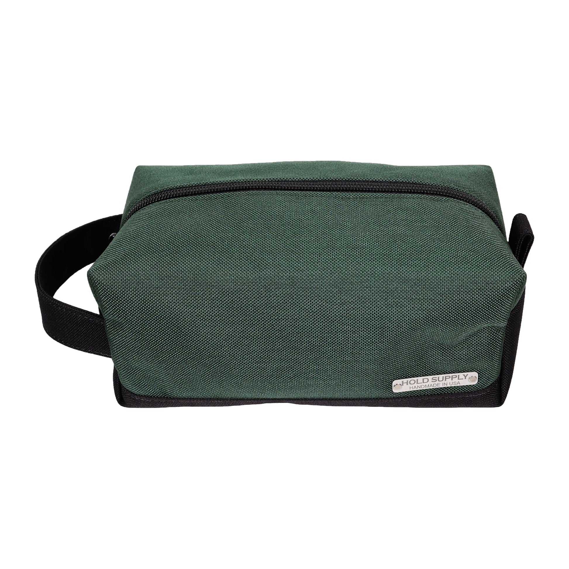 Green and Black Canvas Toiletry Bag