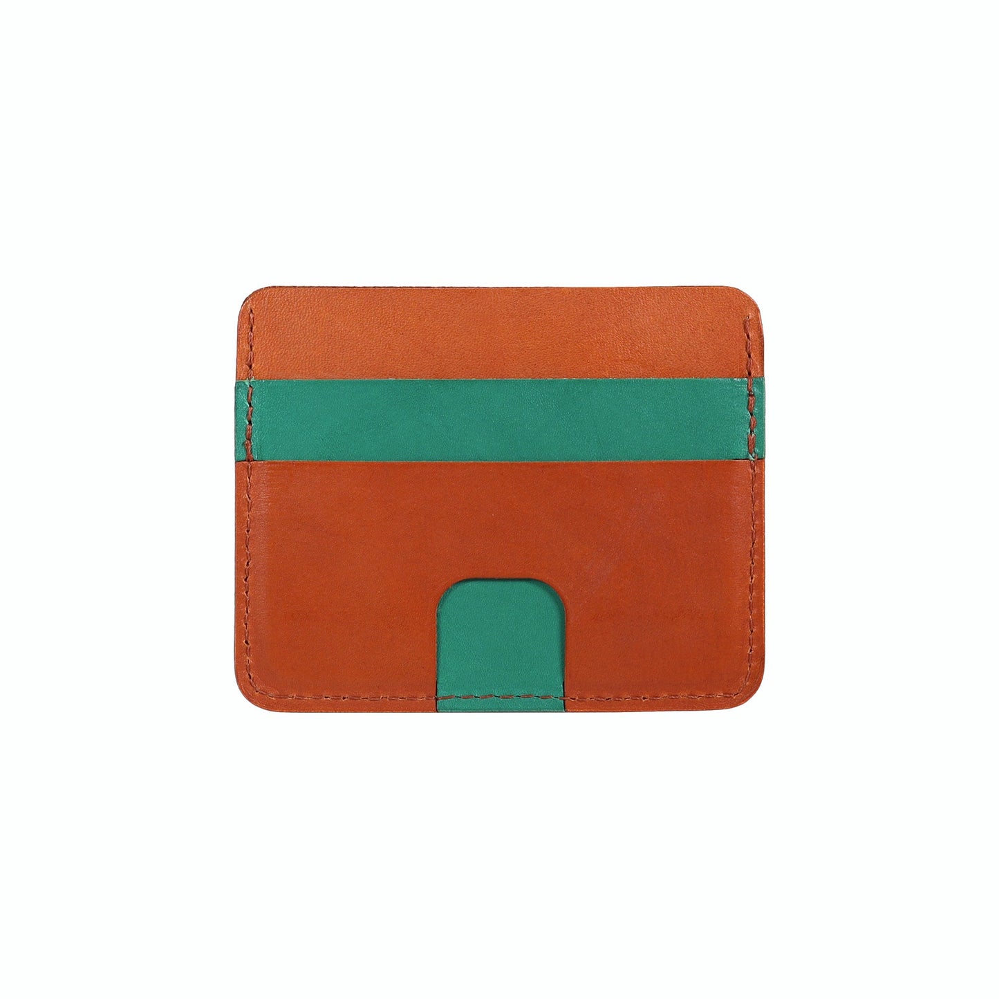 Green and Brown Leather Card Holder Wallet