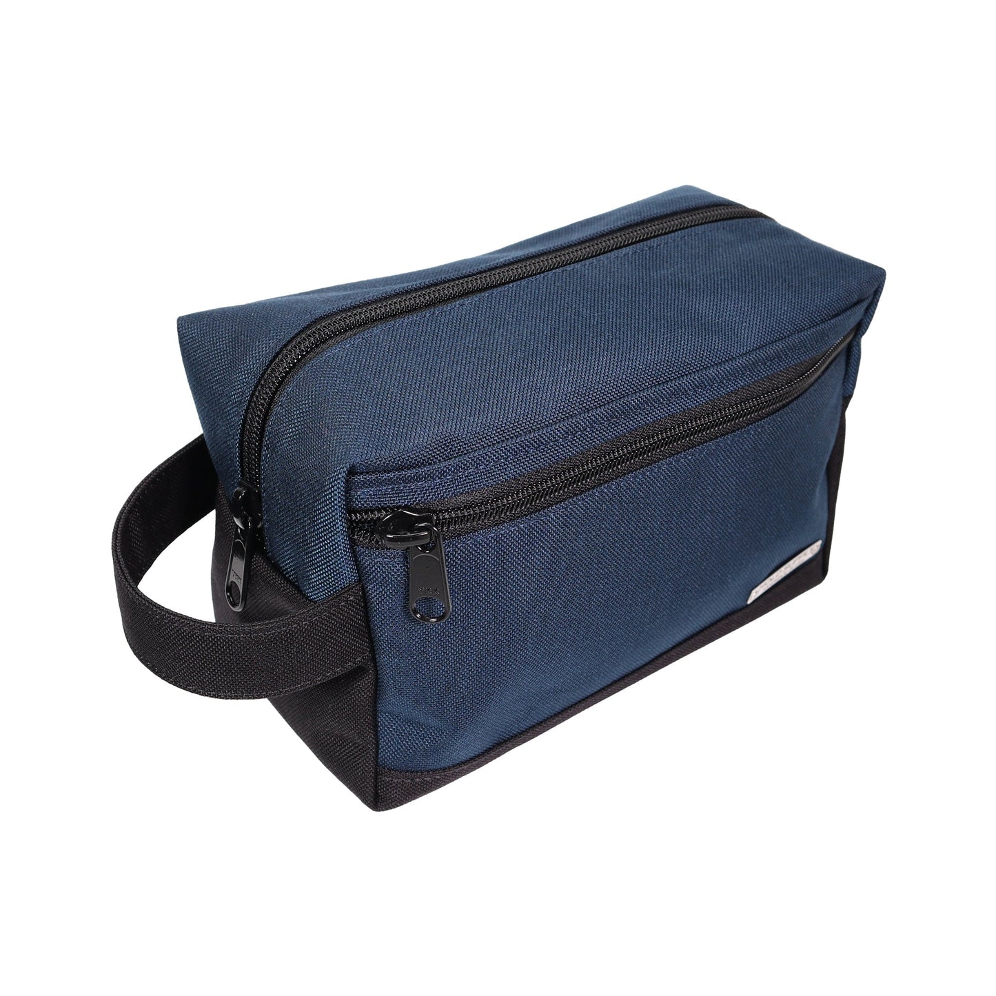 Navy Blue and Black Tall Canvas Toiletry Bag