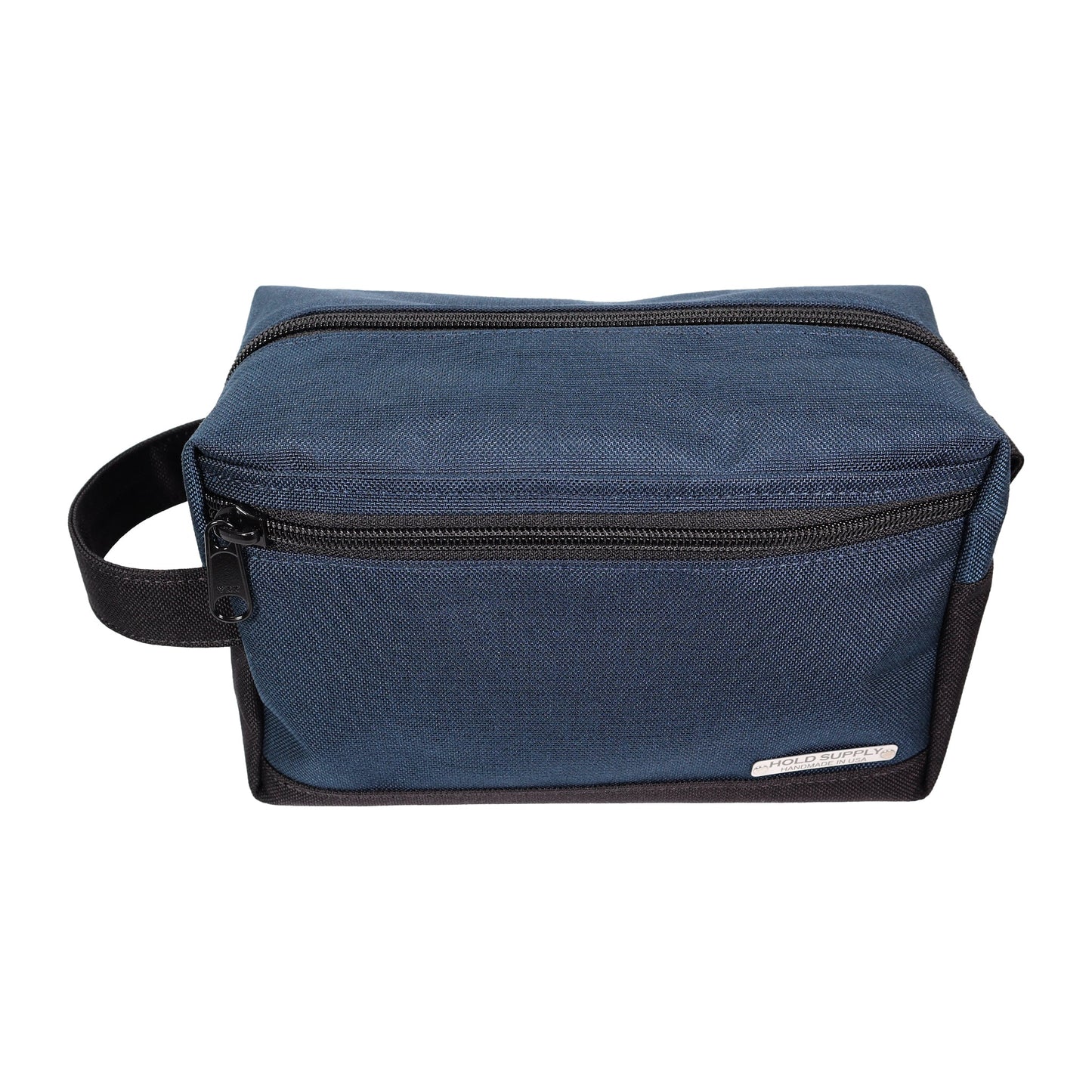 Navy Blue and Black Tall Canvas Toiletry Bag