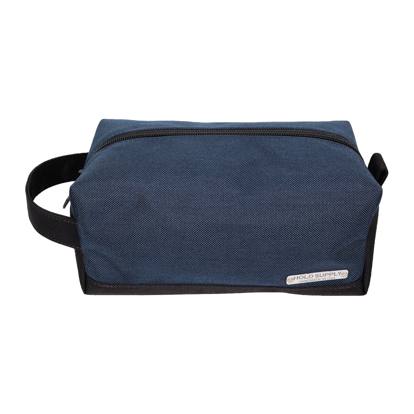 Navy Blue and Black Canvas Toiletry Bag