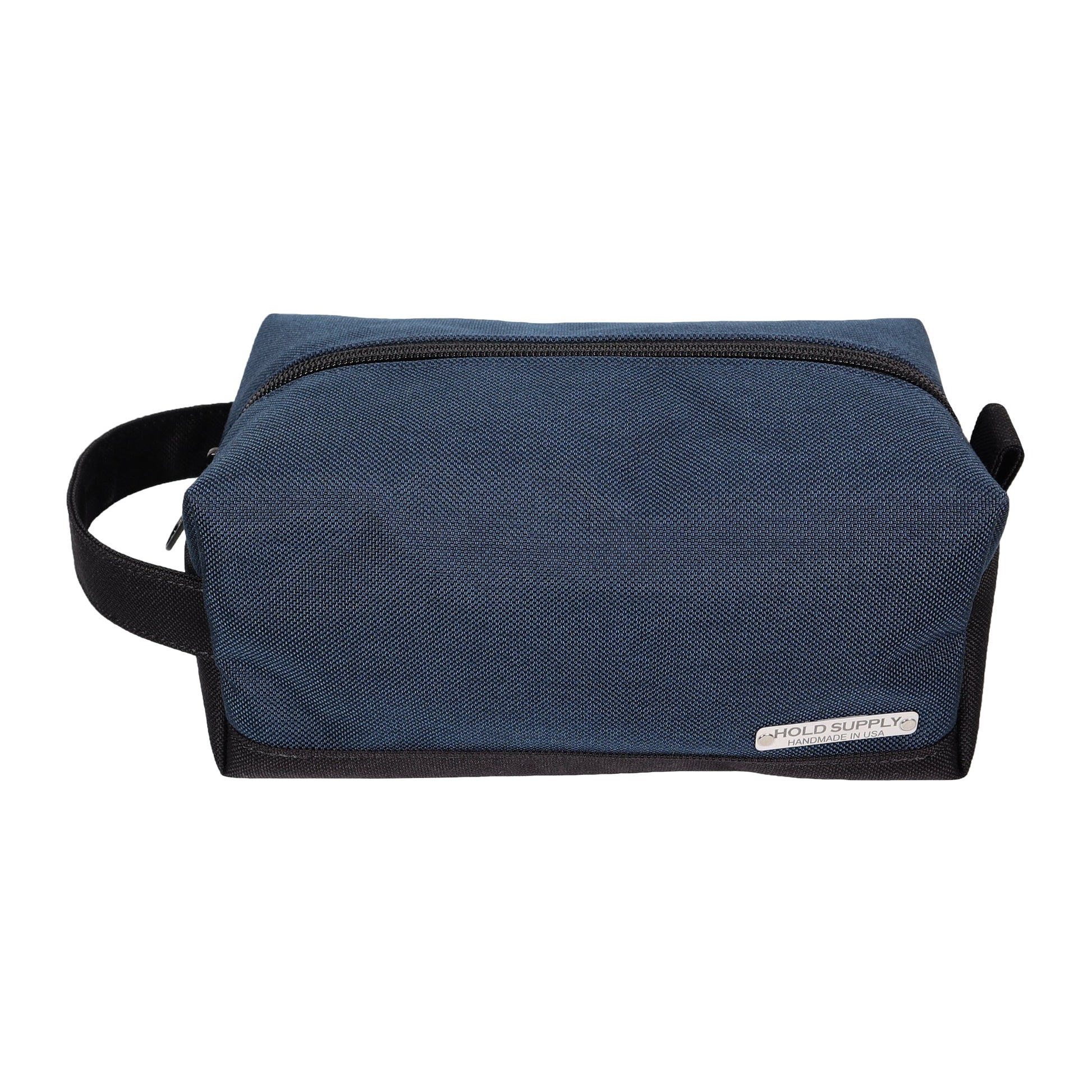 Navy Blue and Black Canvas Toiletry Bag