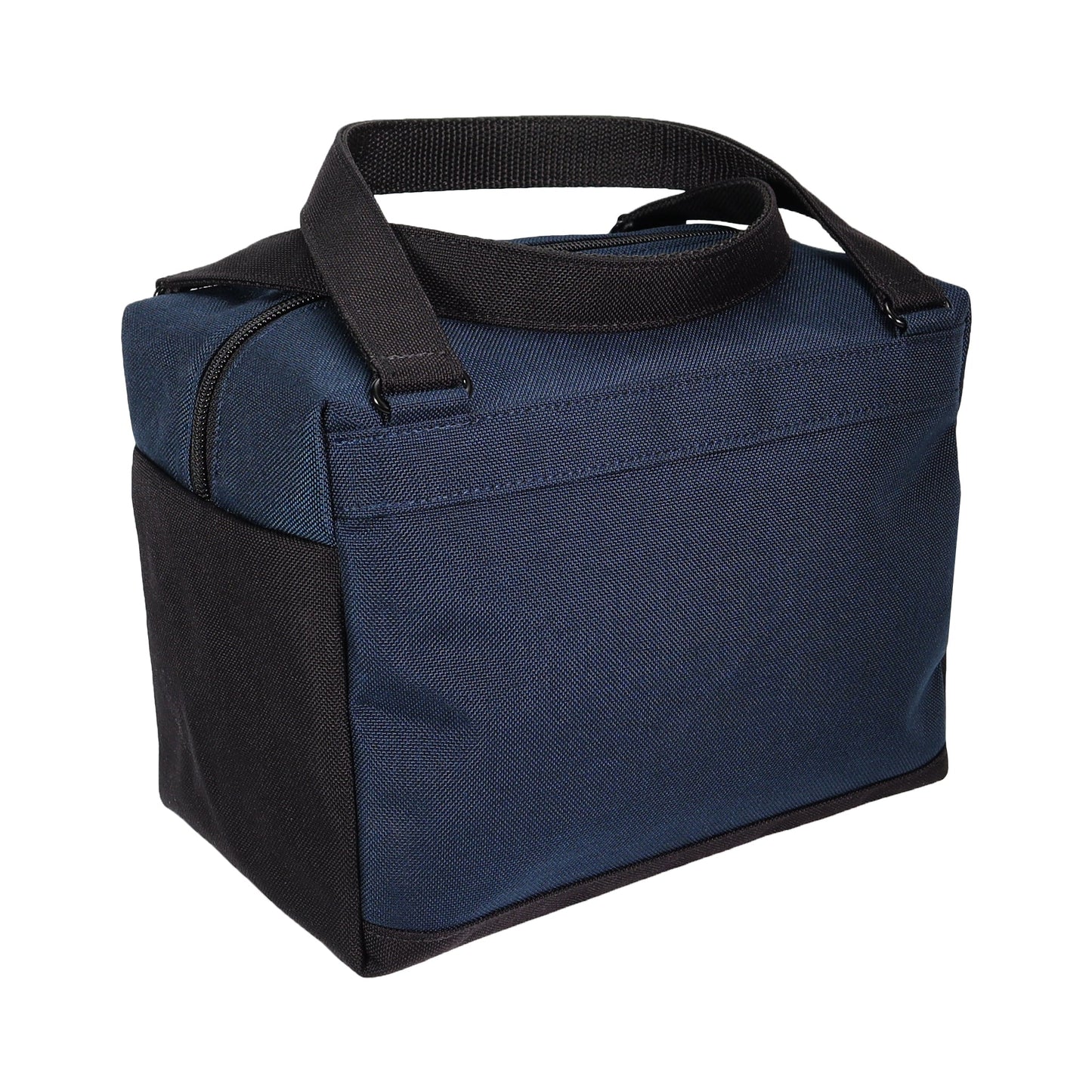 Navy Blue and Black Insulated Canvas Zippered Lunch Bag